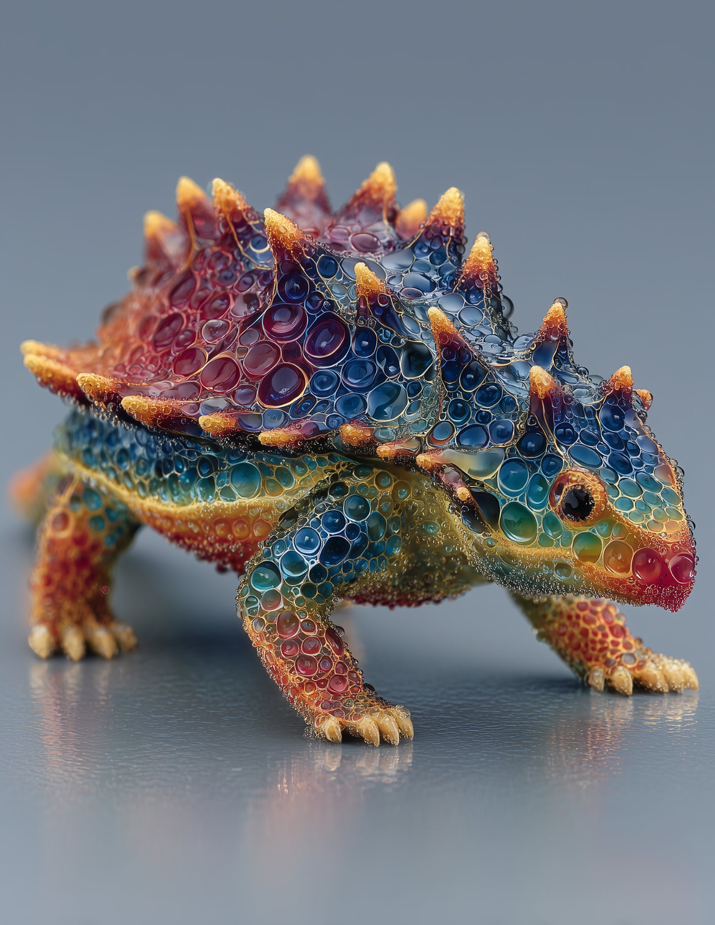 Ankylosaurus — Ferrofluid Art, Midnight Hues Digital Wall Art, 3 Sizes Included, Living Room Decor