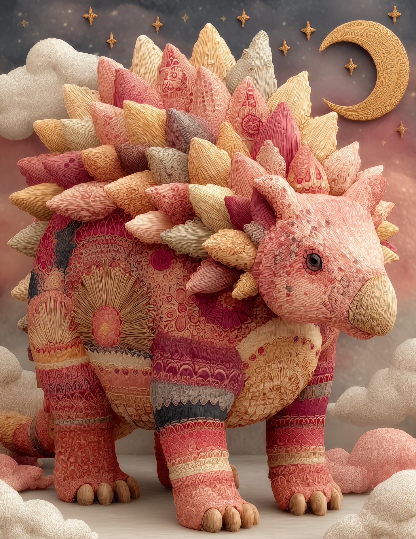 Ankylosaurus — Nursery Art, Soft Pastels Digital Wall Art, 3 Sizes Included, Nursery Decor