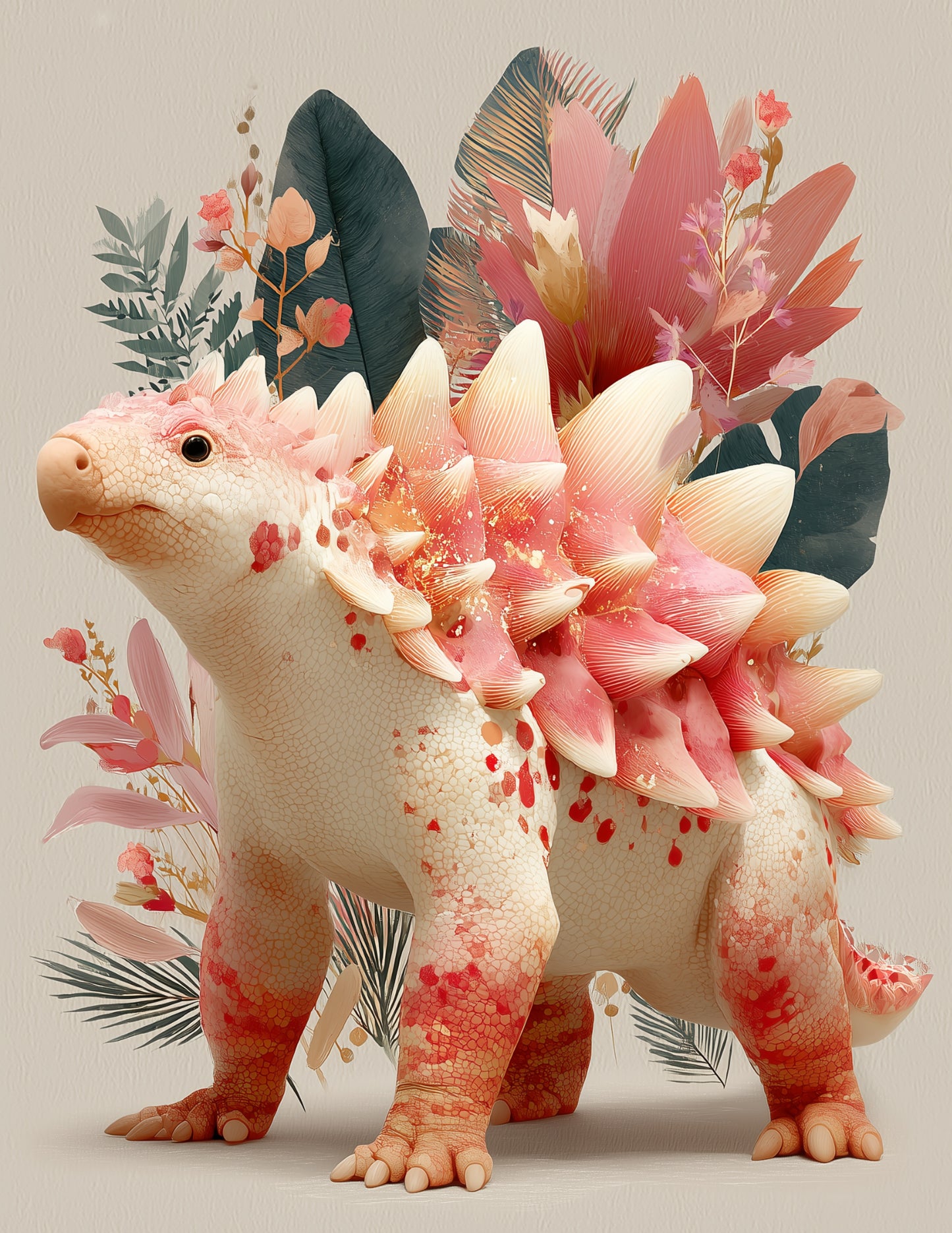 Ankylosaurus — Nursery Art, Warm Pastels Digital Wall Art, 3 Sizes Included, Nursery Decor