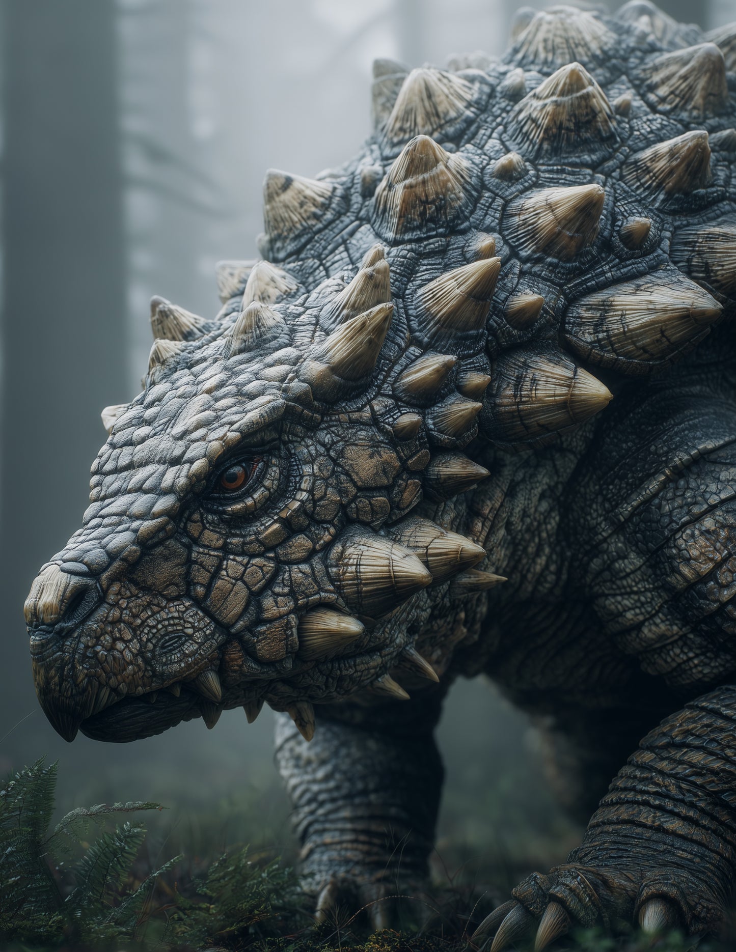 Ankylosaurus — Realistic Art, Balanced Tones Digital Wall Art, 3 Sizes Included, Living Room Decor