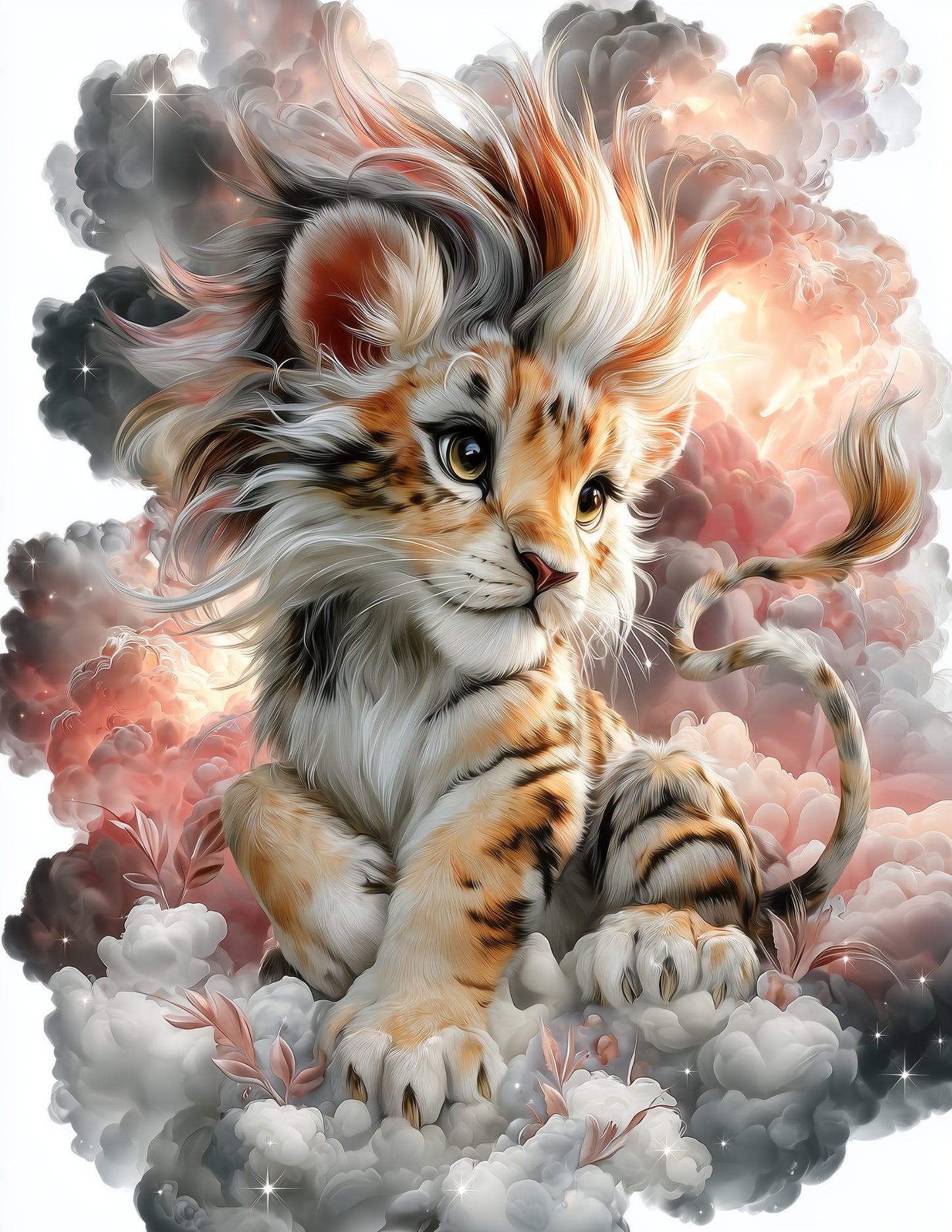 Lion — Nursery Art, Soft Pastels Digital Wall Art, 3 Sizes Included, Nursery Decor
