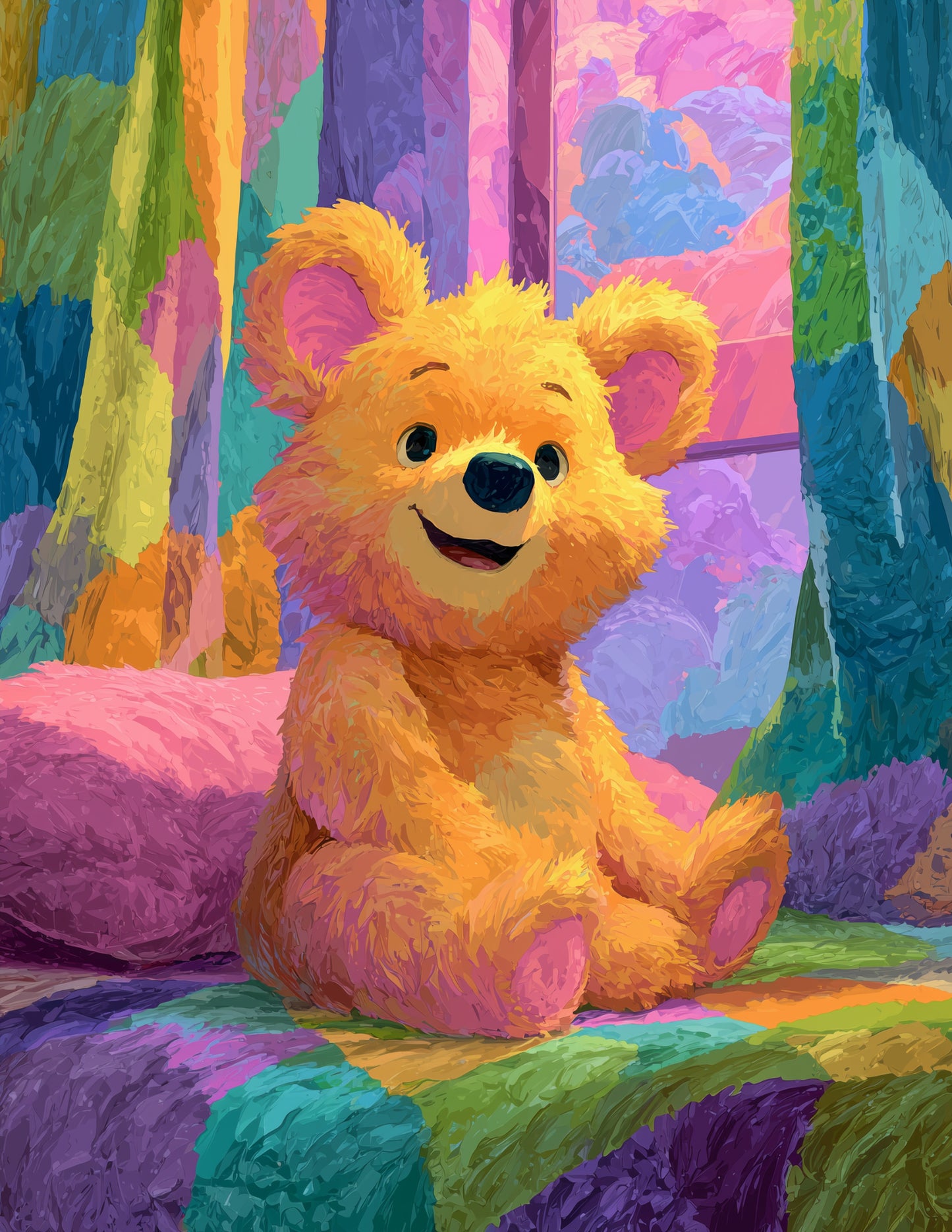 Bear — Nursery Art, Gentle Pastels Digital Wall Art, 3 Sizes Included, Nursery Decor