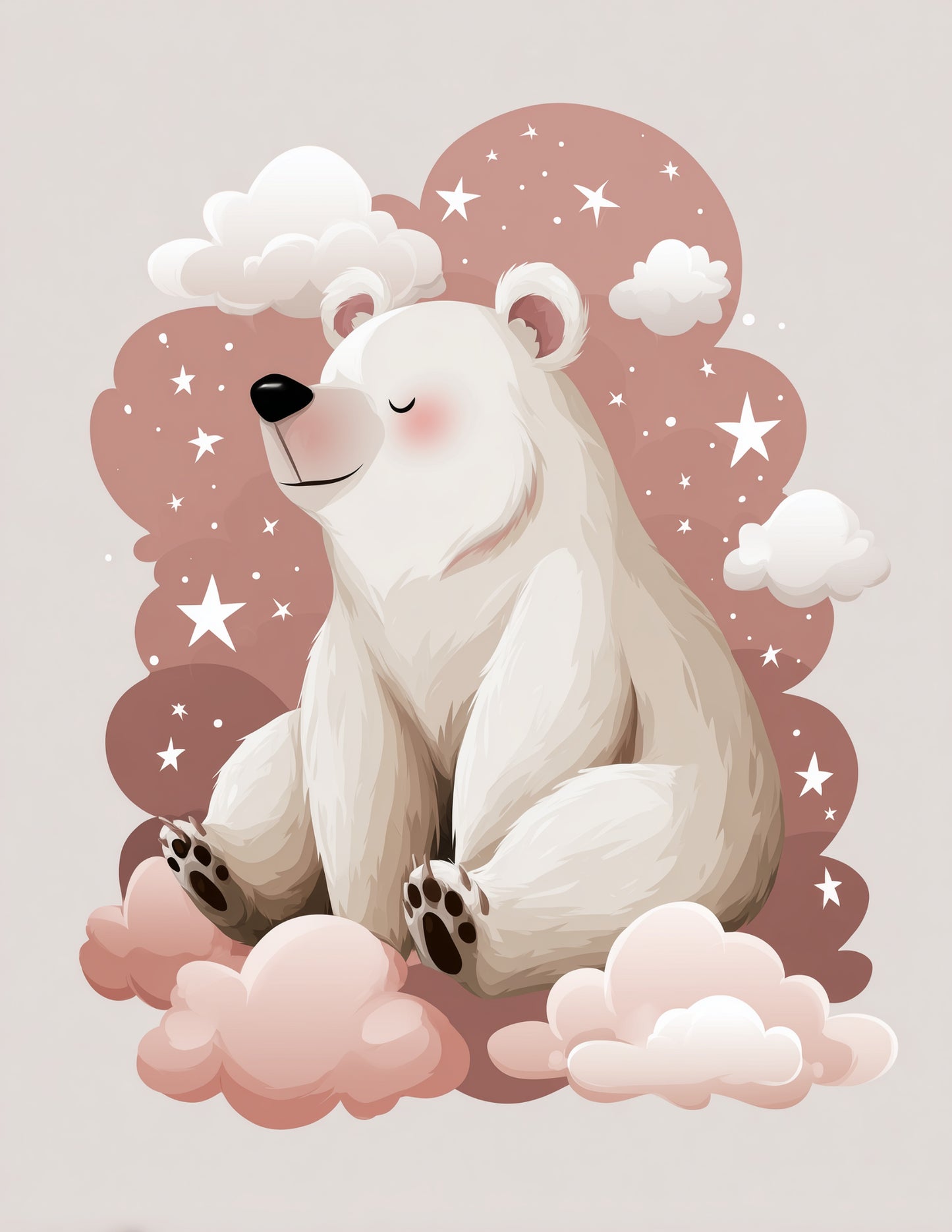 Bear — Nursery Art, Soft Pastels Digital Wall Art, 3 Sizes Included, Nursery Decor