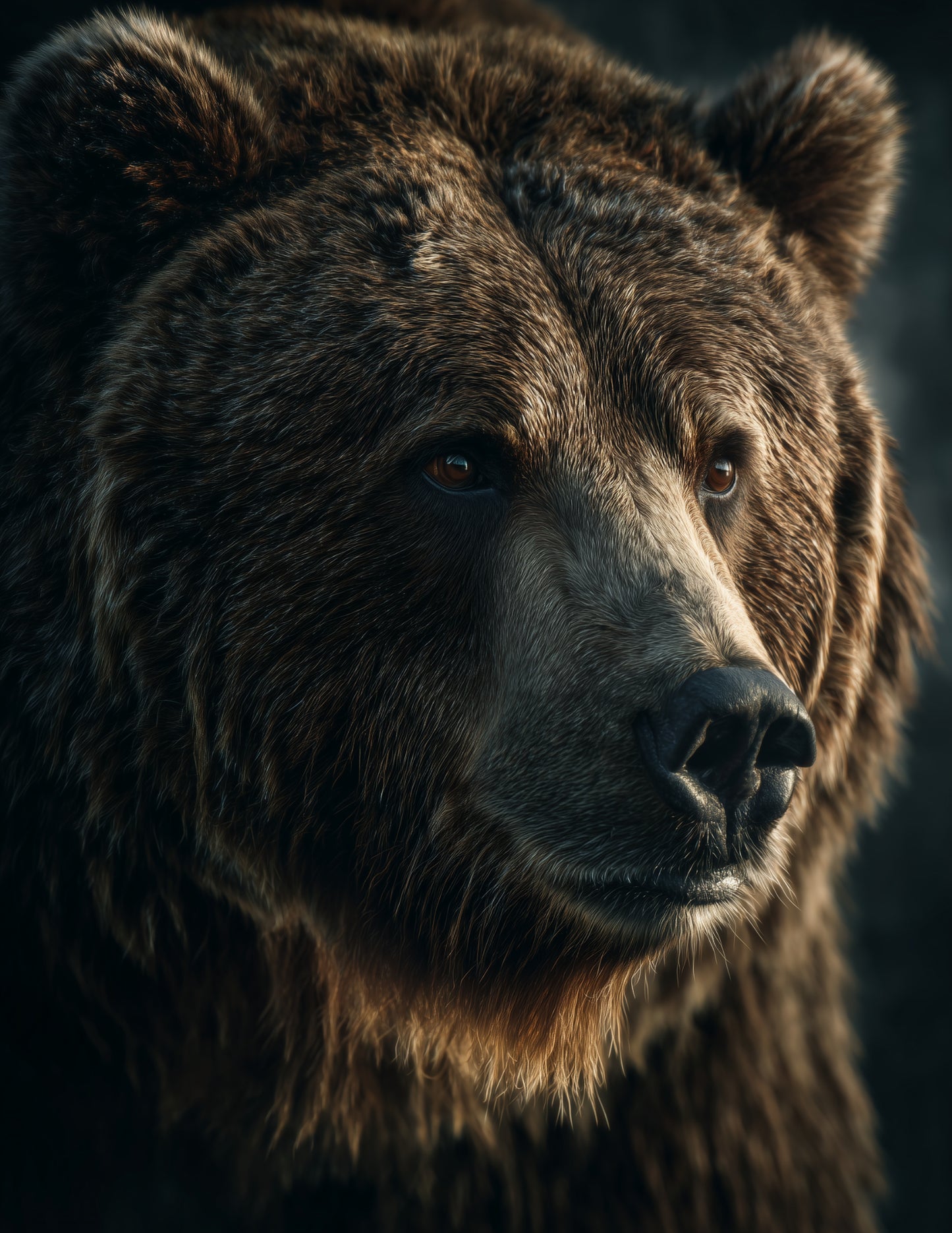 Bear — Realistic Art, Forest Hues Digital Wall Art, 3 Sizes Included, Living Room Decor