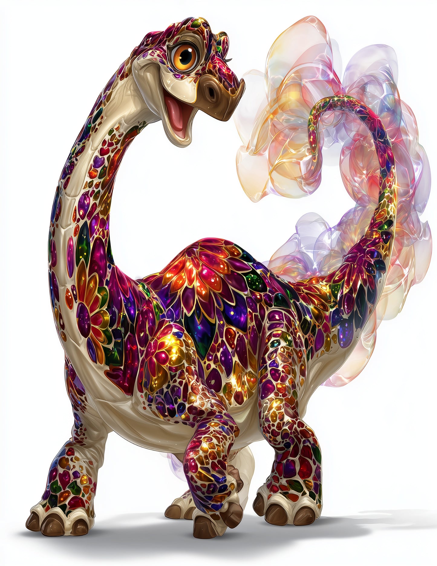 Brachiosaurus — Cute Cartoon Art, Playful Palette Digital Wall Art, 3 Sizes Included, Nursery Decor