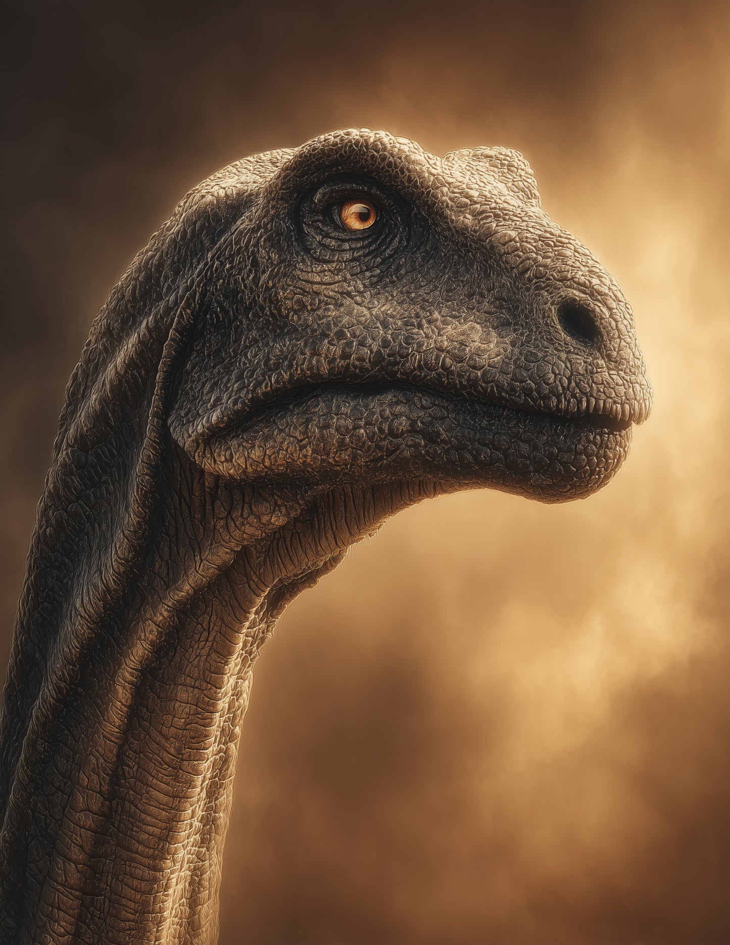 Brachiosaurus — Realistic Art, Soft Gradients Digital Wall Art, 3 Sizes Included, Living Room Decor