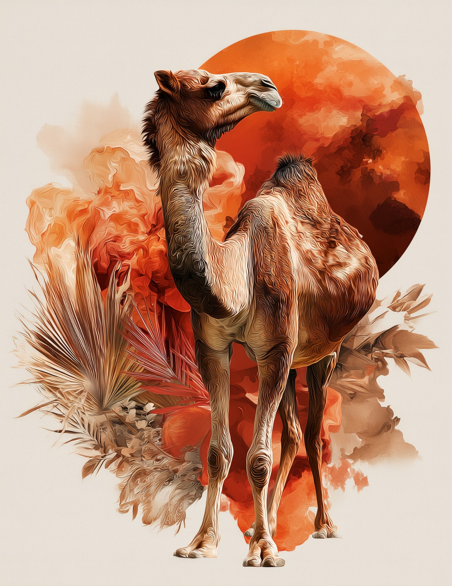 Camel — Boho Art, Amber Texture Digital Wall Art, 3 Sizes Included, Living Room Decor