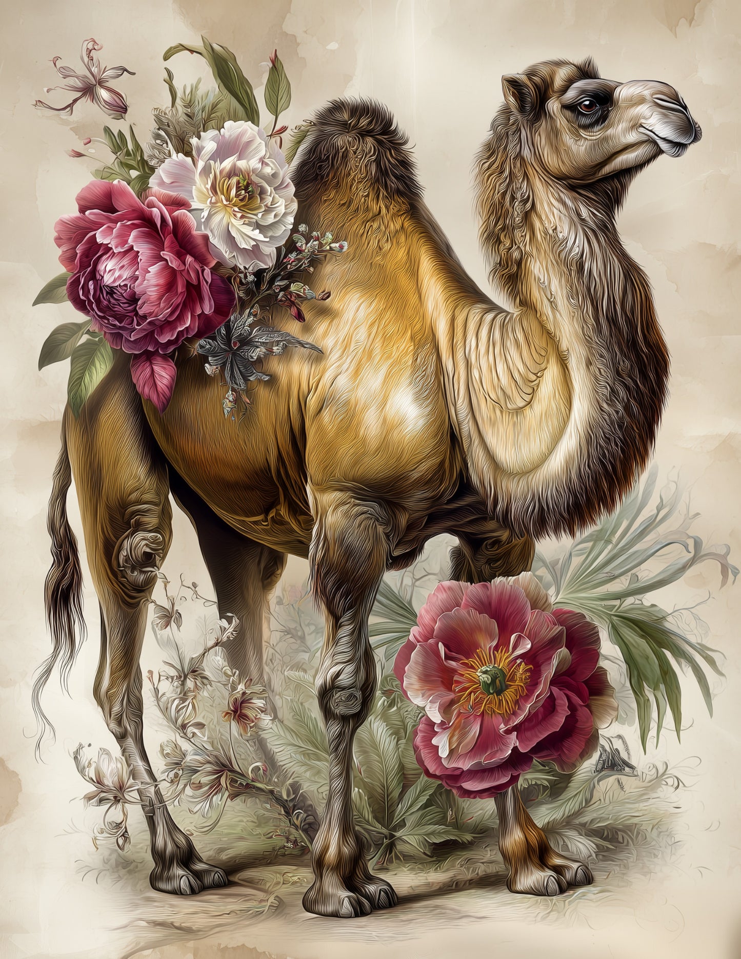 Camel — Naturalist Art, Warm Texture Digital Wall Art, 3 Sizes Included, Living Room Decor