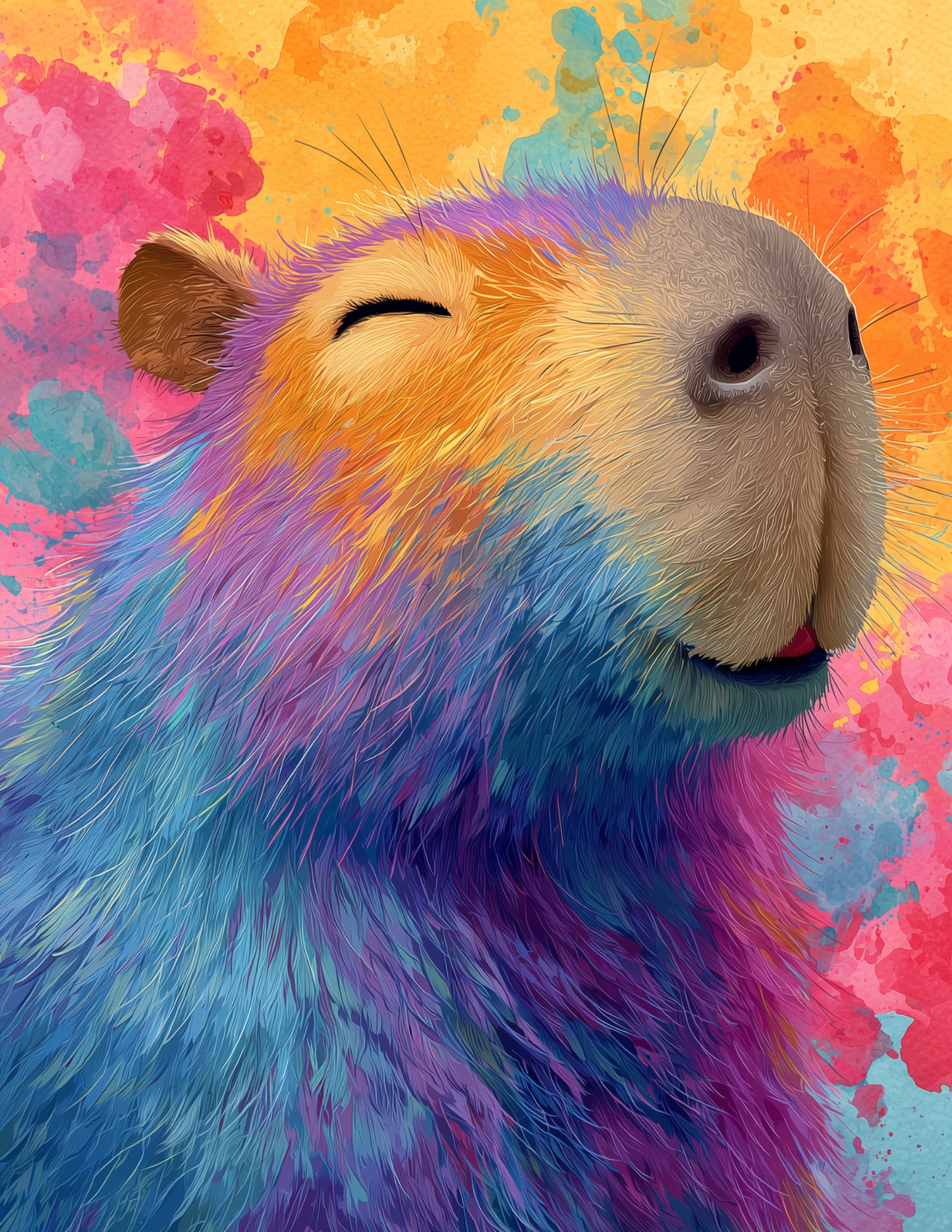 Capybara — Nursery Art, Soft Pastels Digital Wall Art, 3 Sizes Included, Nursery Decor