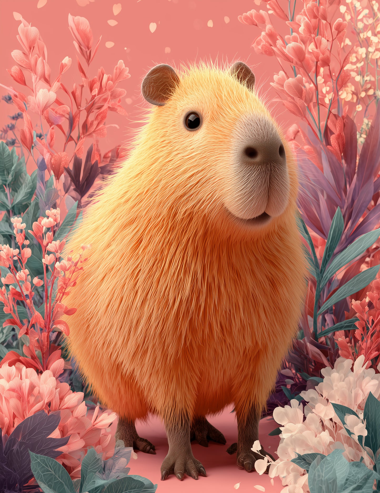 Capybara — Nursery Art, Warm Pastels Digital Wall Art, 3 Sizes Included, Nursery Decor