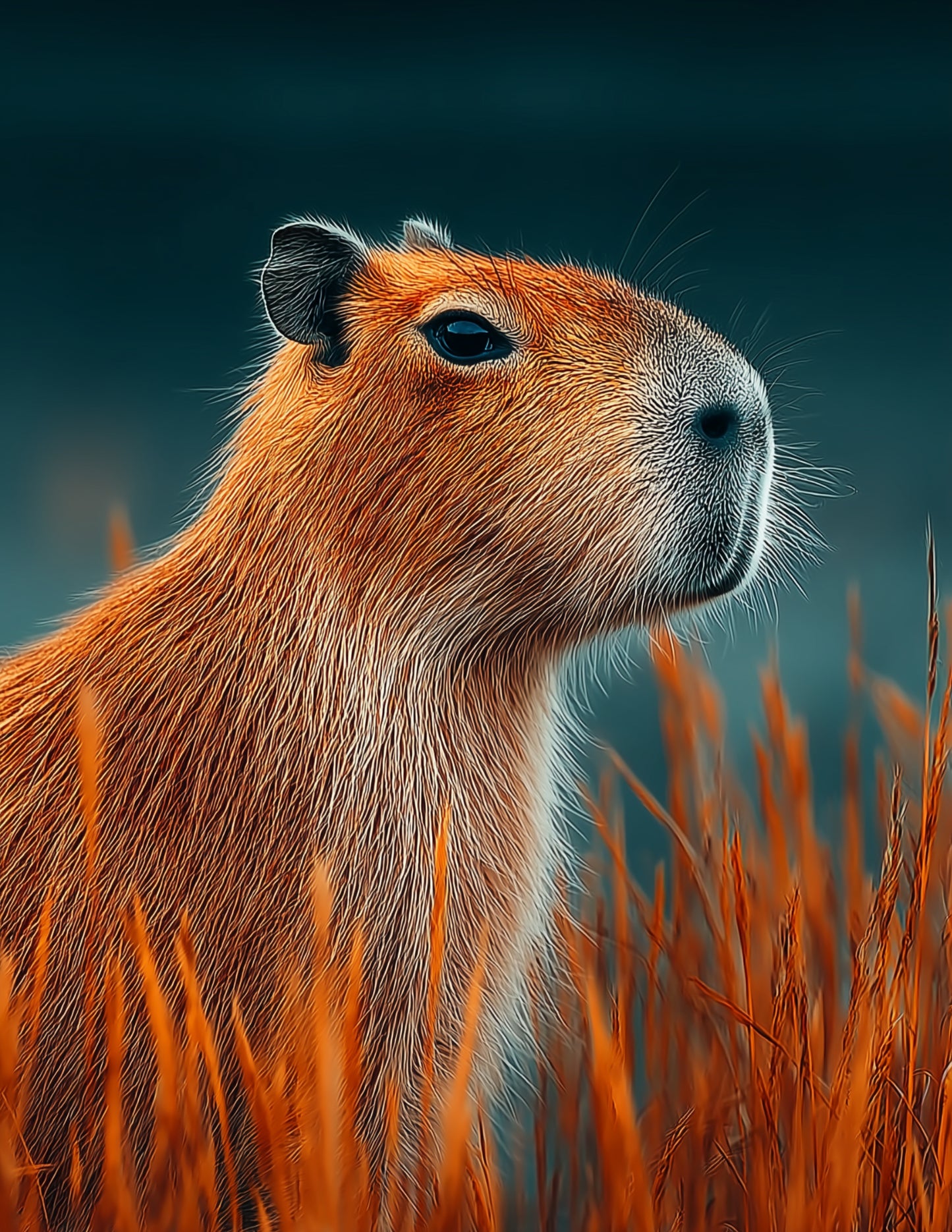 Capybara — Realistic Art, Forest Serene Digital Wall Art, 3 Sizes Included, Living Room Decor