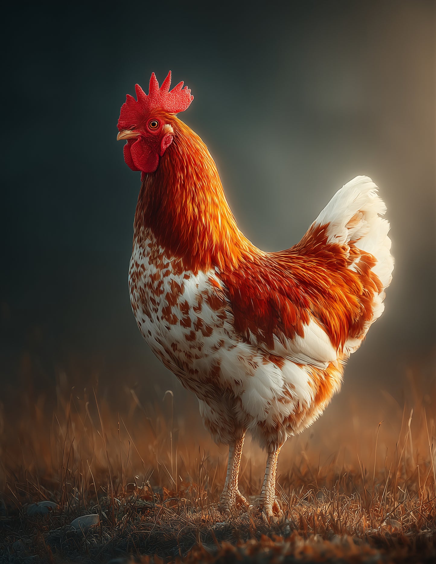 Chicken — Realistic Art, Warm Tones Digital Wall Art, 3 Sizes Included, Living Room Decor