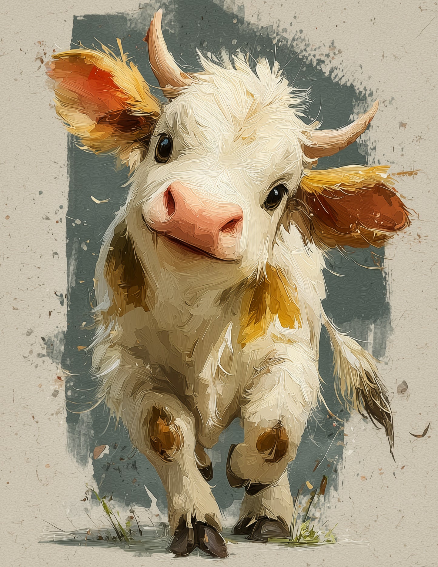 Cow —Nursery Art, Pastel Tones Digital Wall Art, 3 Sizes Included, Nursery Decor