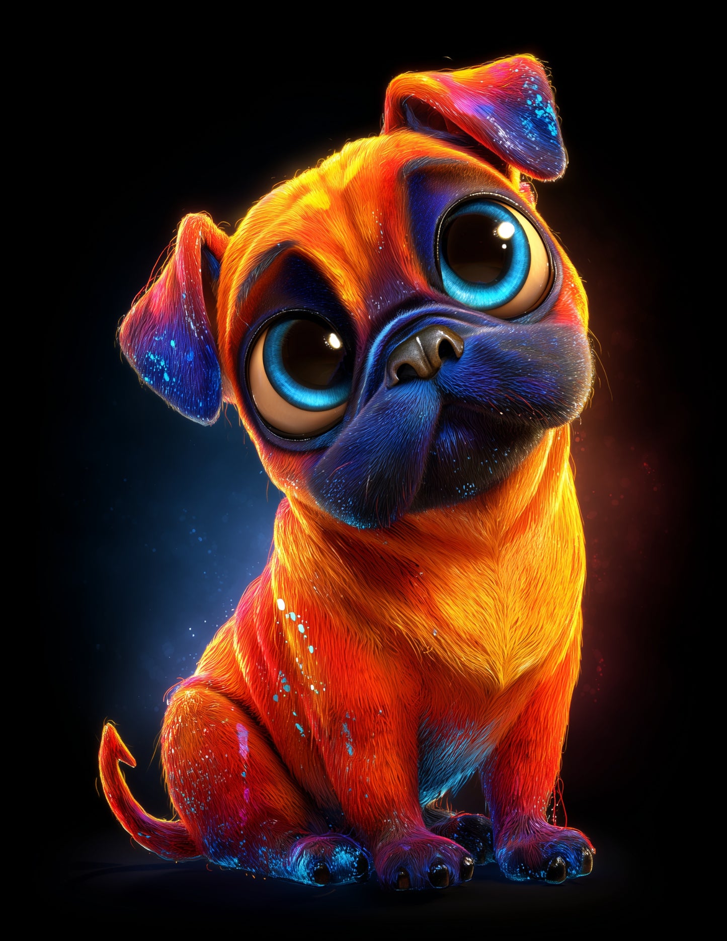 Dog — Cute Cartoon Art, Balanced Tones Digital Wall Art, 3 Sizes Included, Nursery Decor