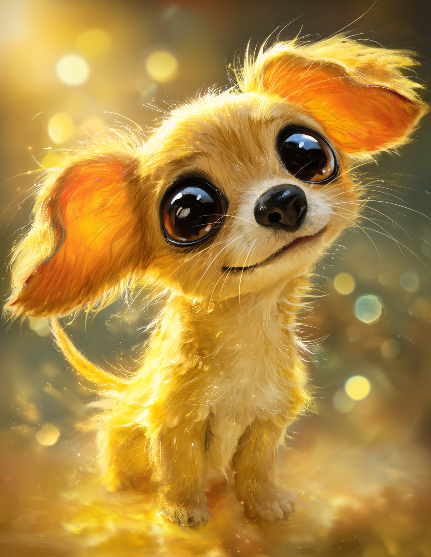 Dog — Cute Cartoon Art, Dreamy Tones Digital Wall Art, 3 Sizes Included, Nursery Decor