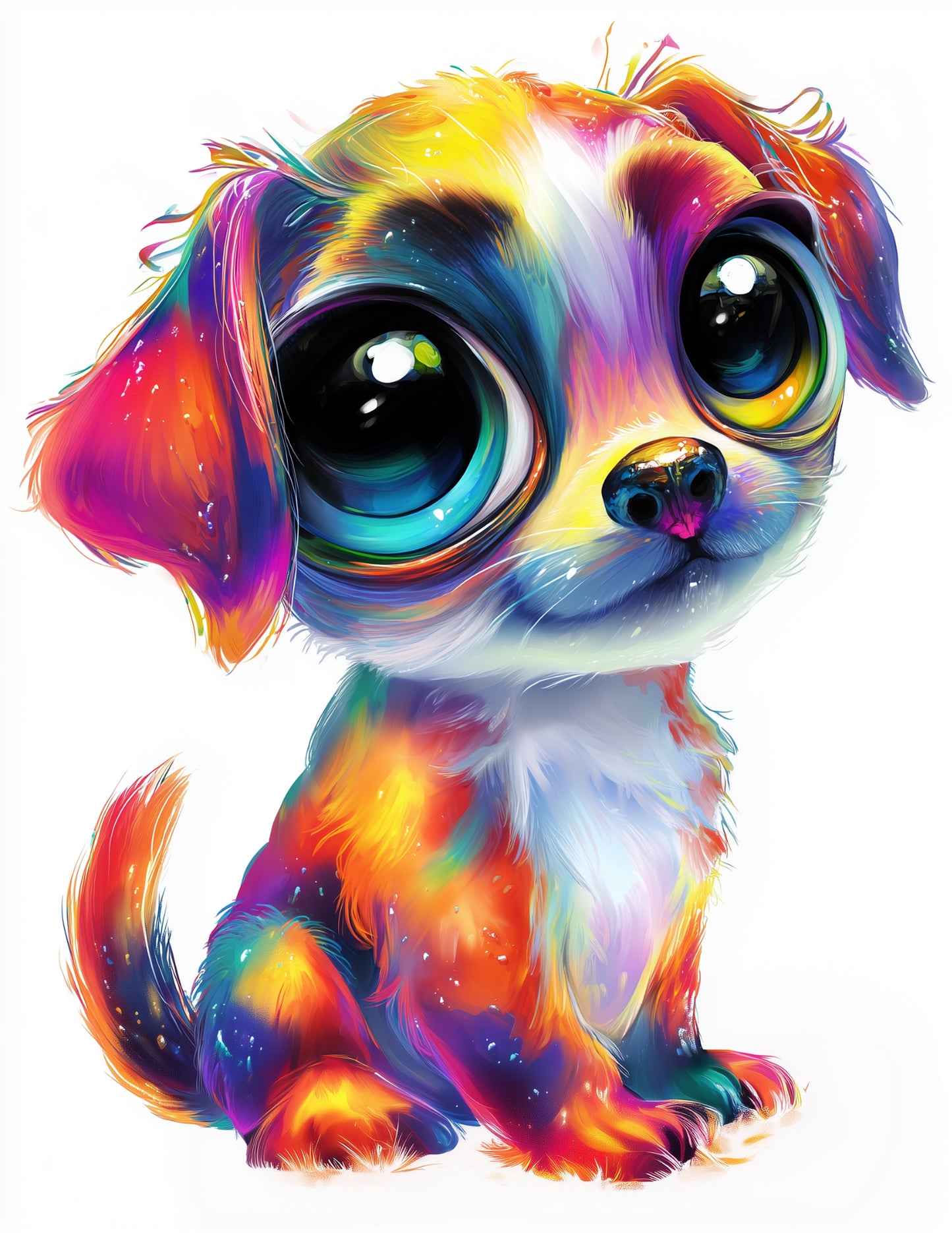Dog — Cute Cartoon Art, Soft Pastels Digital Wall Art, 3 Sizes Included, Nursery Decor