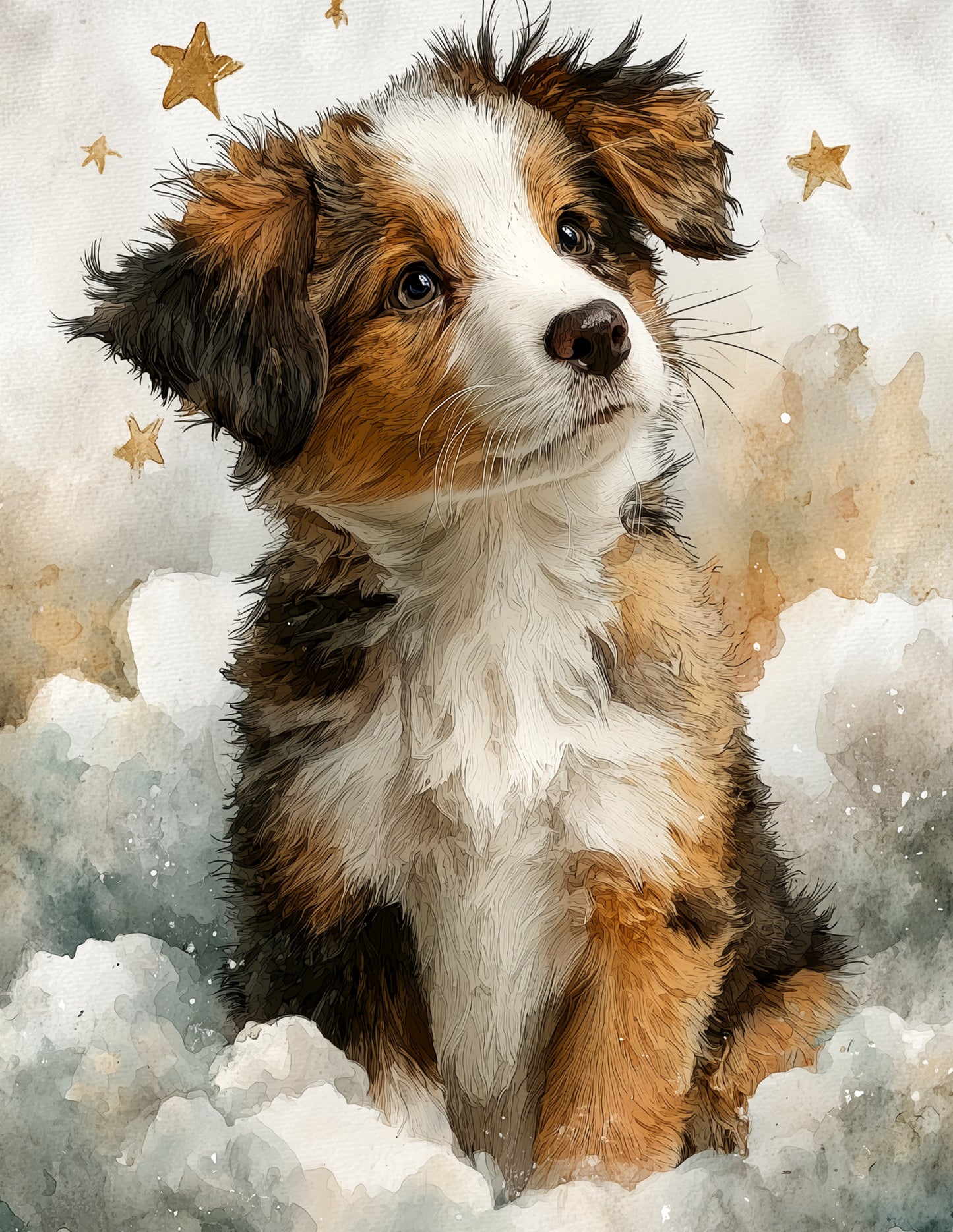 Dog — Nursery Art, Soft Gradients Digital Wall Art, 3 Sizes Included, Nursery Decor