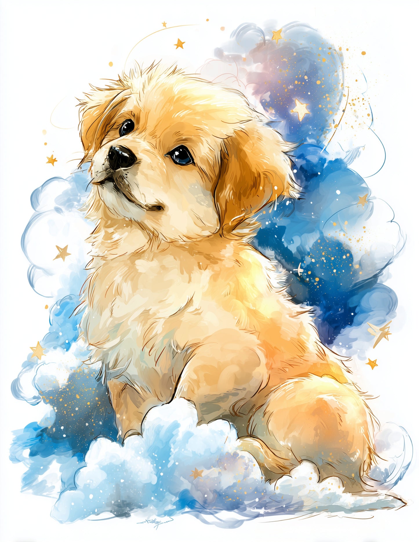 Dog — Nursery Art, Subtle Transitions Digital Wall Art, 3 Sizes Included, Nursery Decor