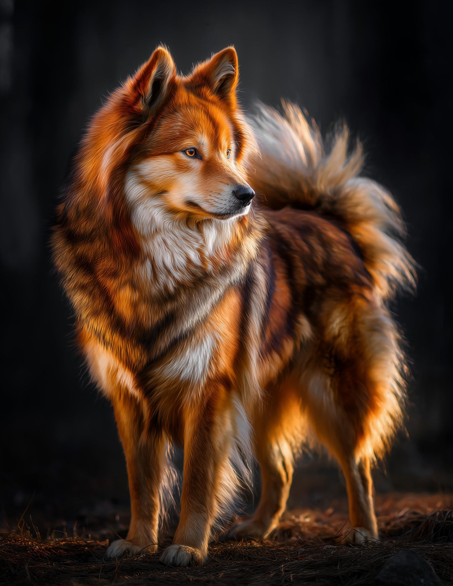 Dog — Realistic Art, Forest Tones Digital Wall Art, 3 Sizes Included, Living Room Decor