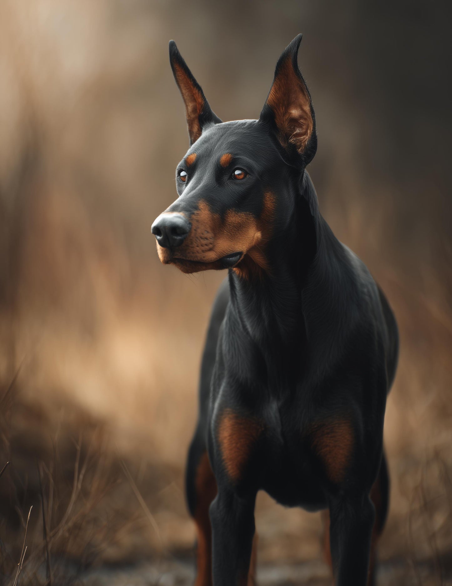 Dog — Realistic Art, Sunset Glow Digital Wall Art, 3 Sizes Included, Living Room Decor