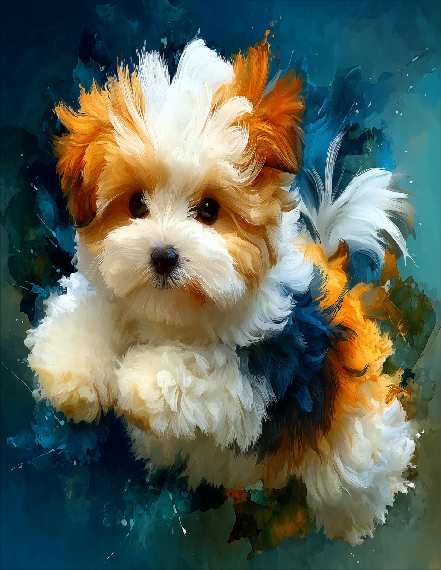 Dog — Watercolor Art, Soft Pastels Digital Wall Art, 3 Sizes Included, Living Room Decor