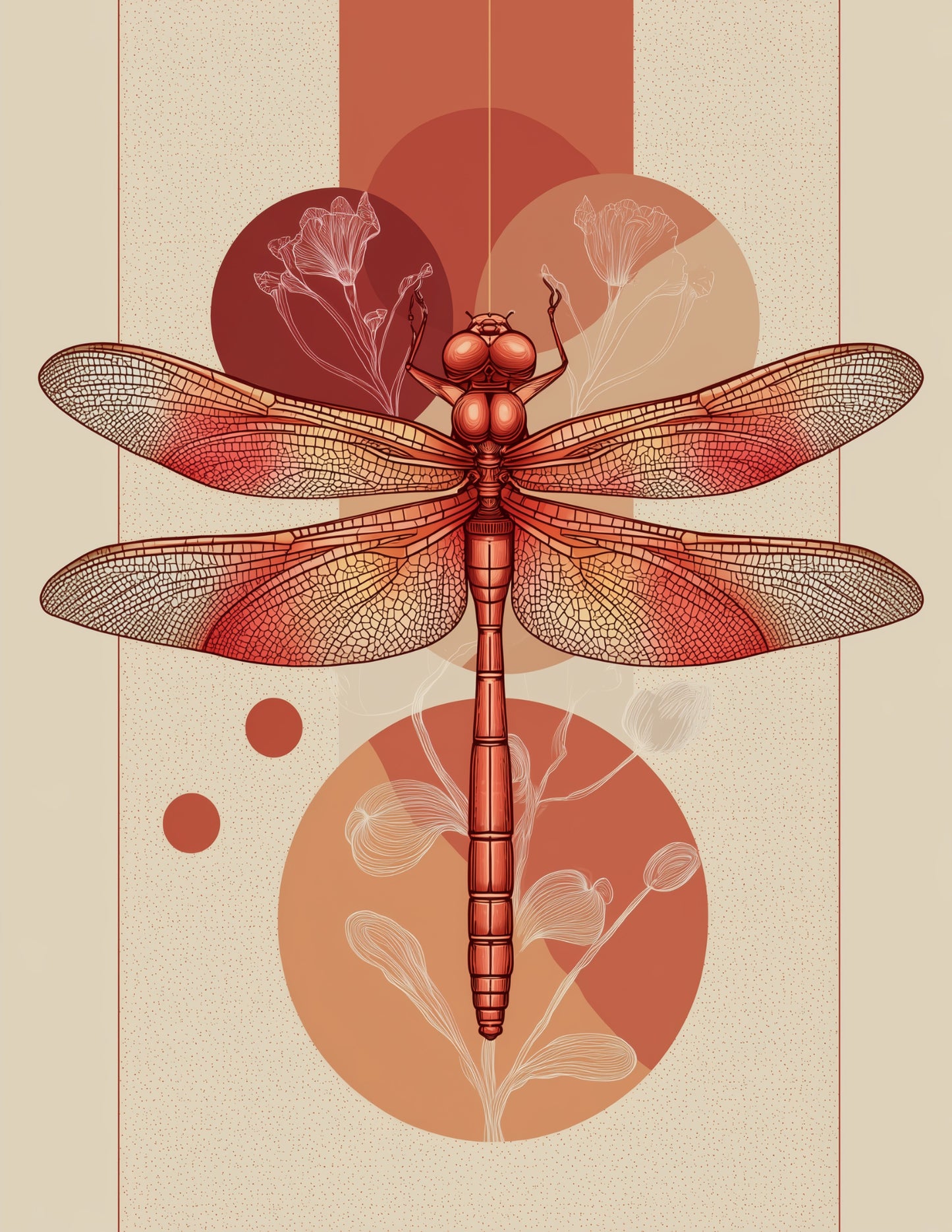 Dragonfly — Boho Art, Calm Gradients Digital Wall Art, 3 Sizes Included, Living Room Decor