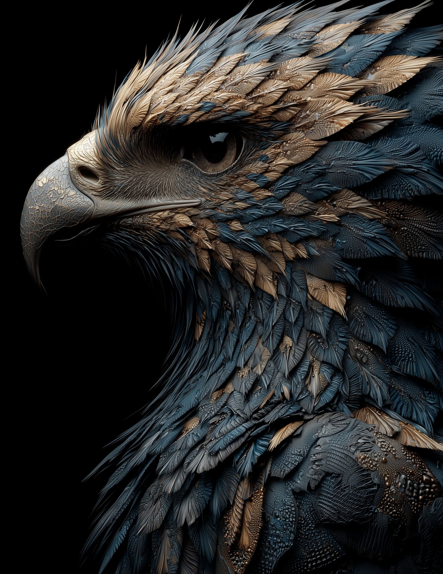 Eagle — Ferrofluid Art, Onyx Bloom Digital Wall Art, 3 Sizes Included, Living Room Decor