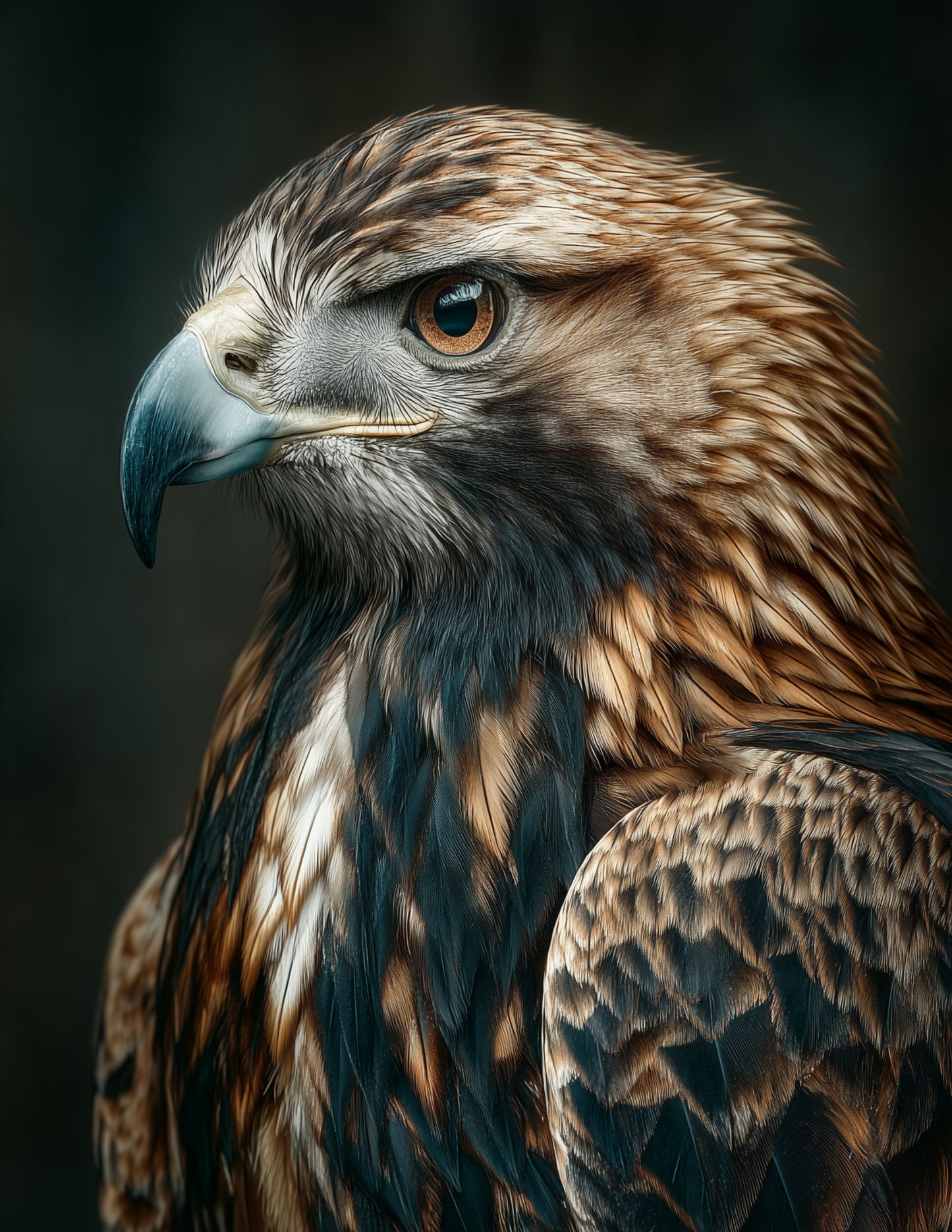 Eagle — Realistic Art, Amber Depth Digital Wall Art, 3 Sizes Included, Living Room Decor
