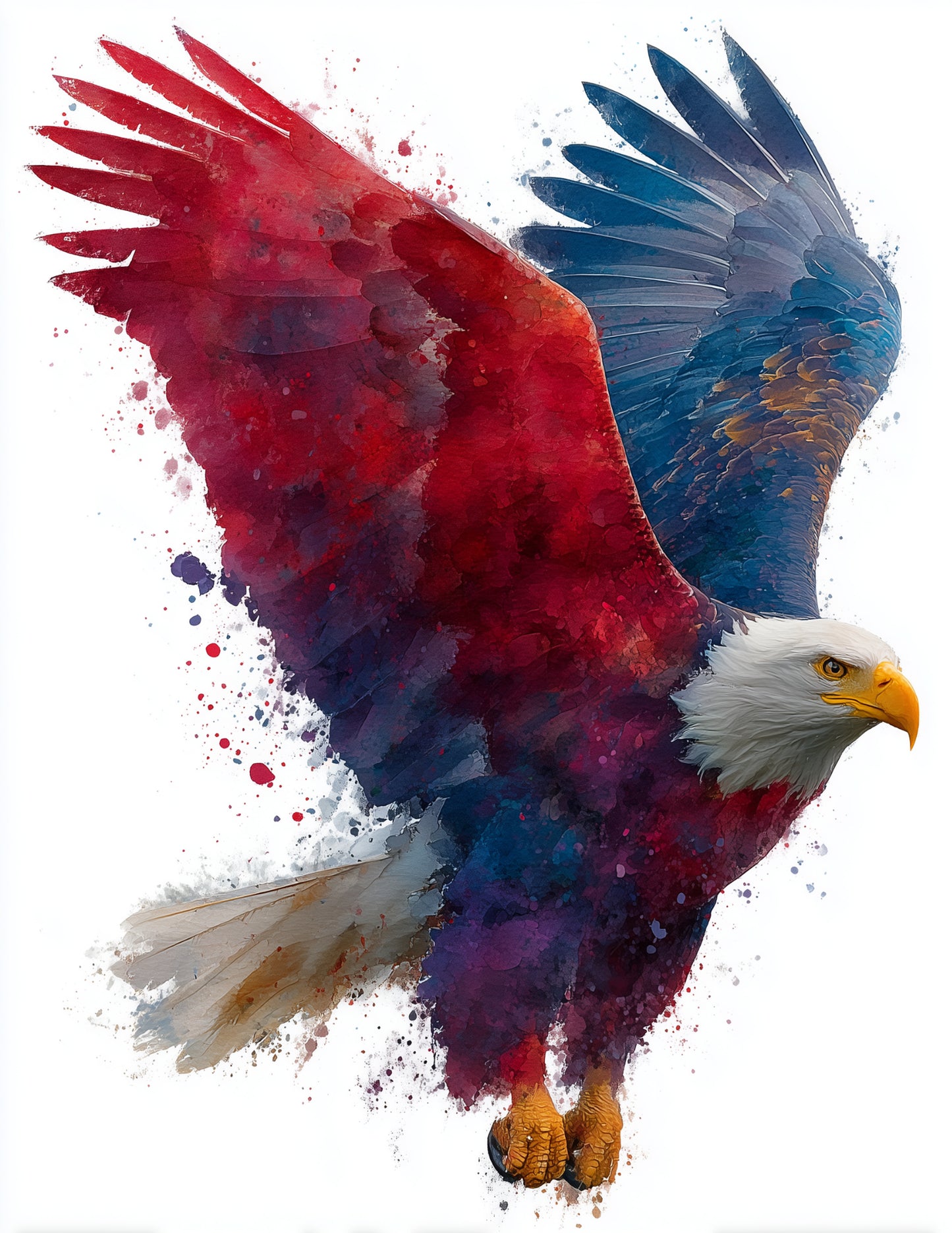 Eagle — Watercolor Art, Ocean Mist Digital Wall Art, 3 Sizes Included, Living Room Decor