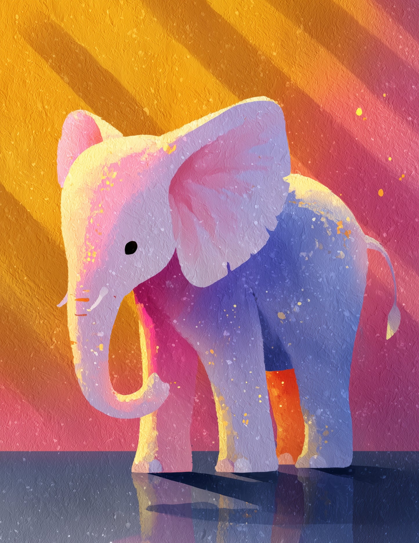 Elephant — Nursery Art, Dreamy Hues Digital Wall Art, 3 Sizes Included, Nursery Decor