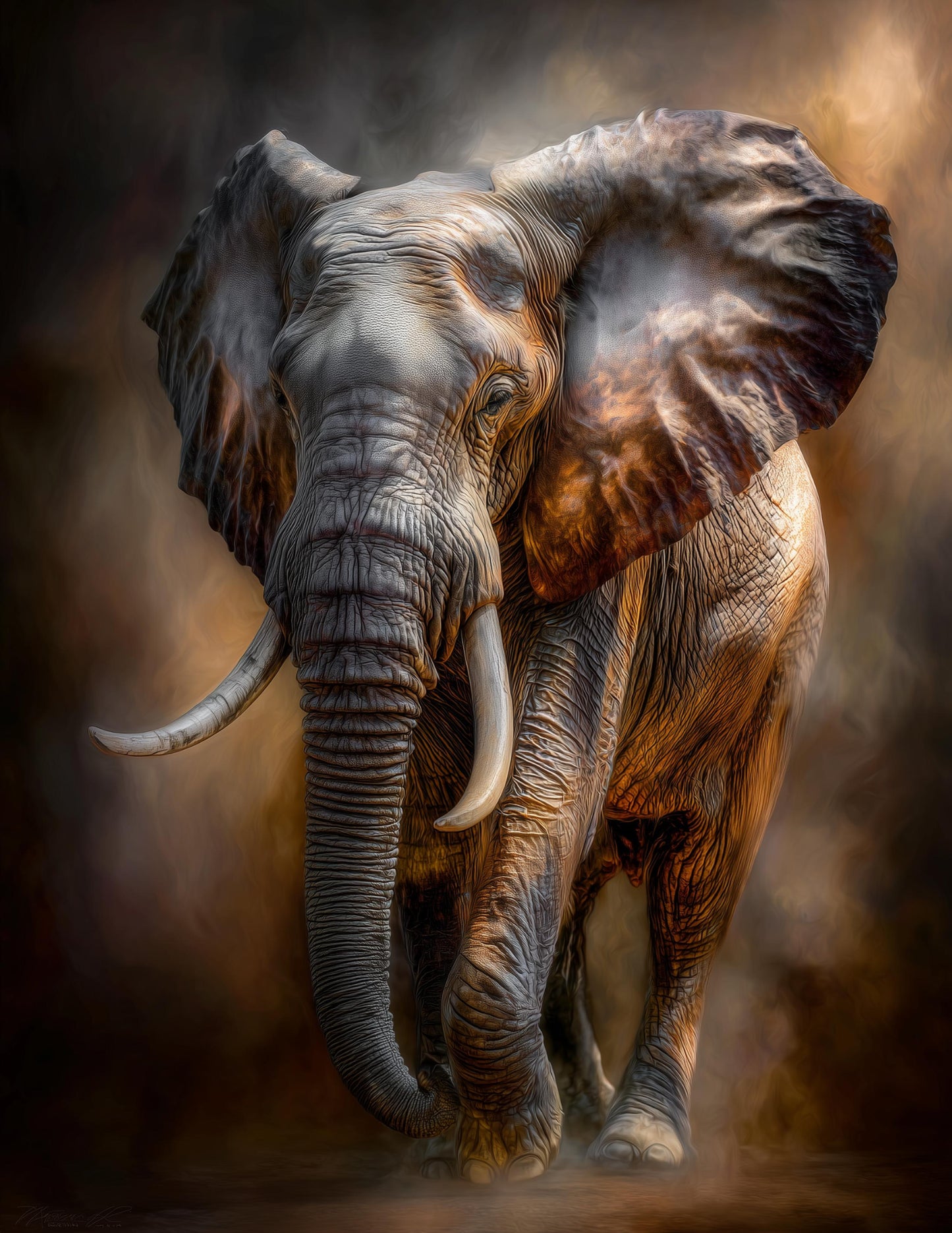 Elephant — Realistic Art, Earthy Tones Digital Wall Art, 3 Sizes Included, Living Room Decor