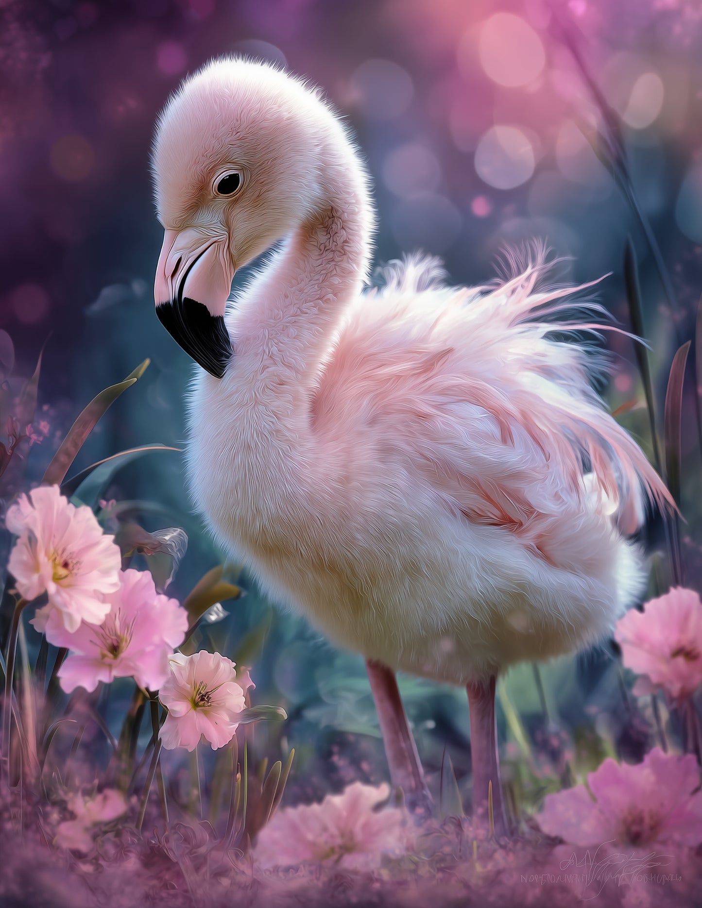 Flamingo — Nursery Art, Calm Pastels Digital Wall Art, 3 Sizes Included, Nursery Decor