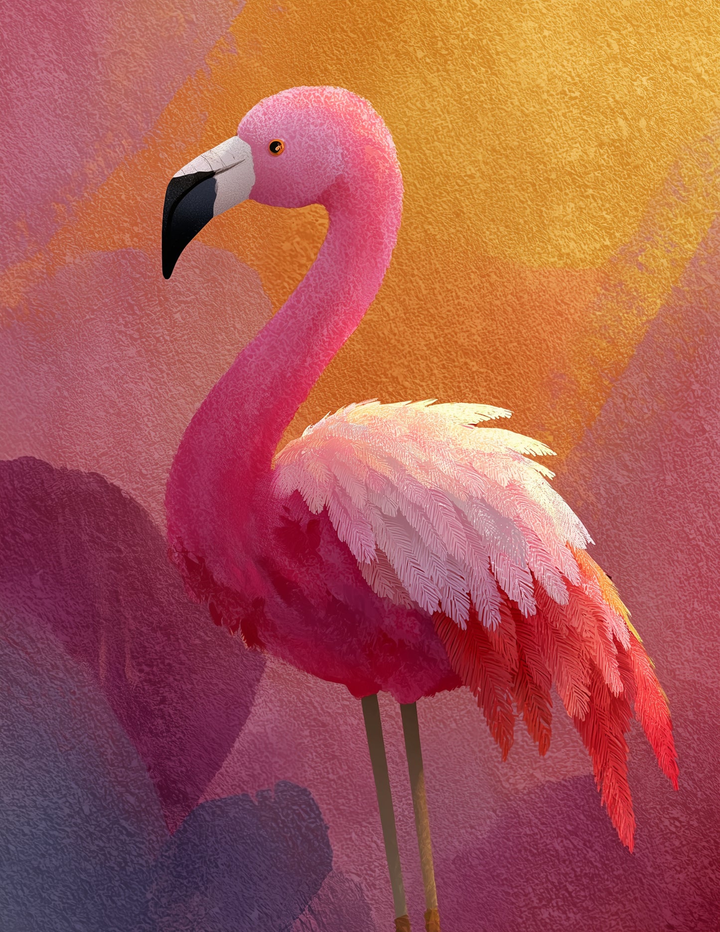 Flamingo — Nursery Art, Warm Tones Digital Wall Art, 3 Sizes Included, Nursery Decor