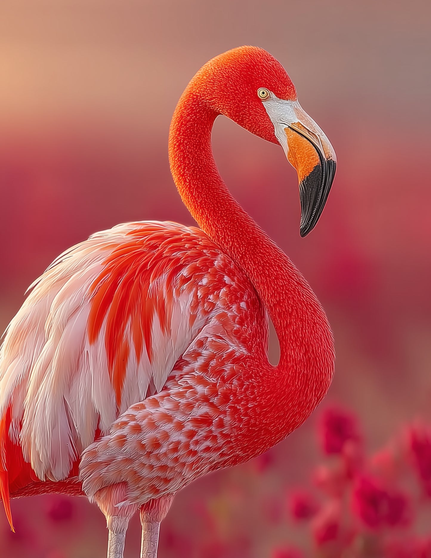 Flamingo — Realistic Art, Natural Tones Digital Wall Art, 3 Sizes Included, Living Room Decor