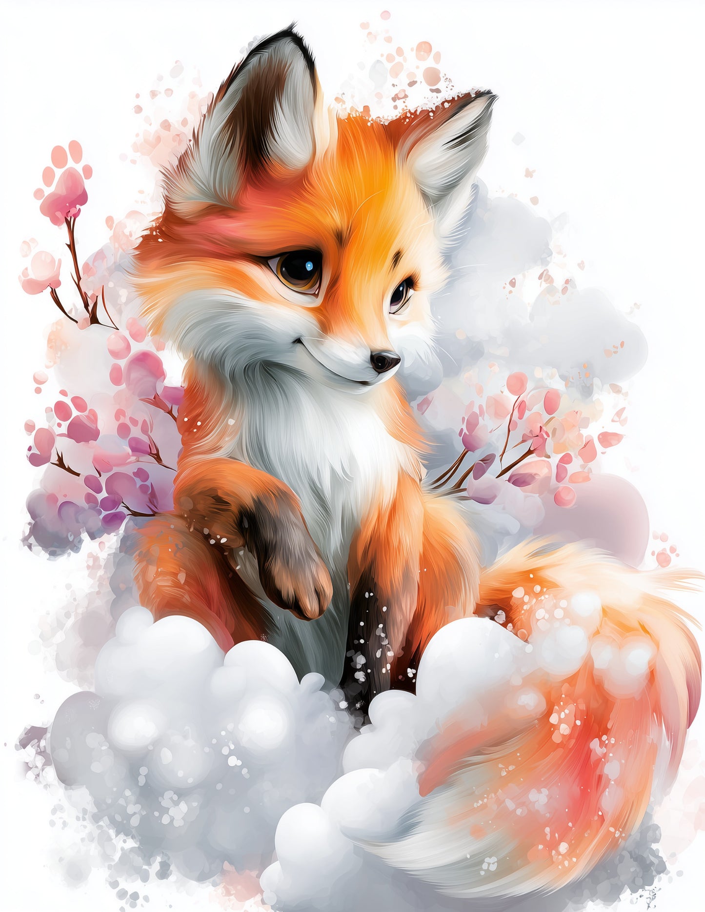Fox — Nursery Art, Coral Tones Digital Wall Art, 3 Sizes Included, Nursery Decor