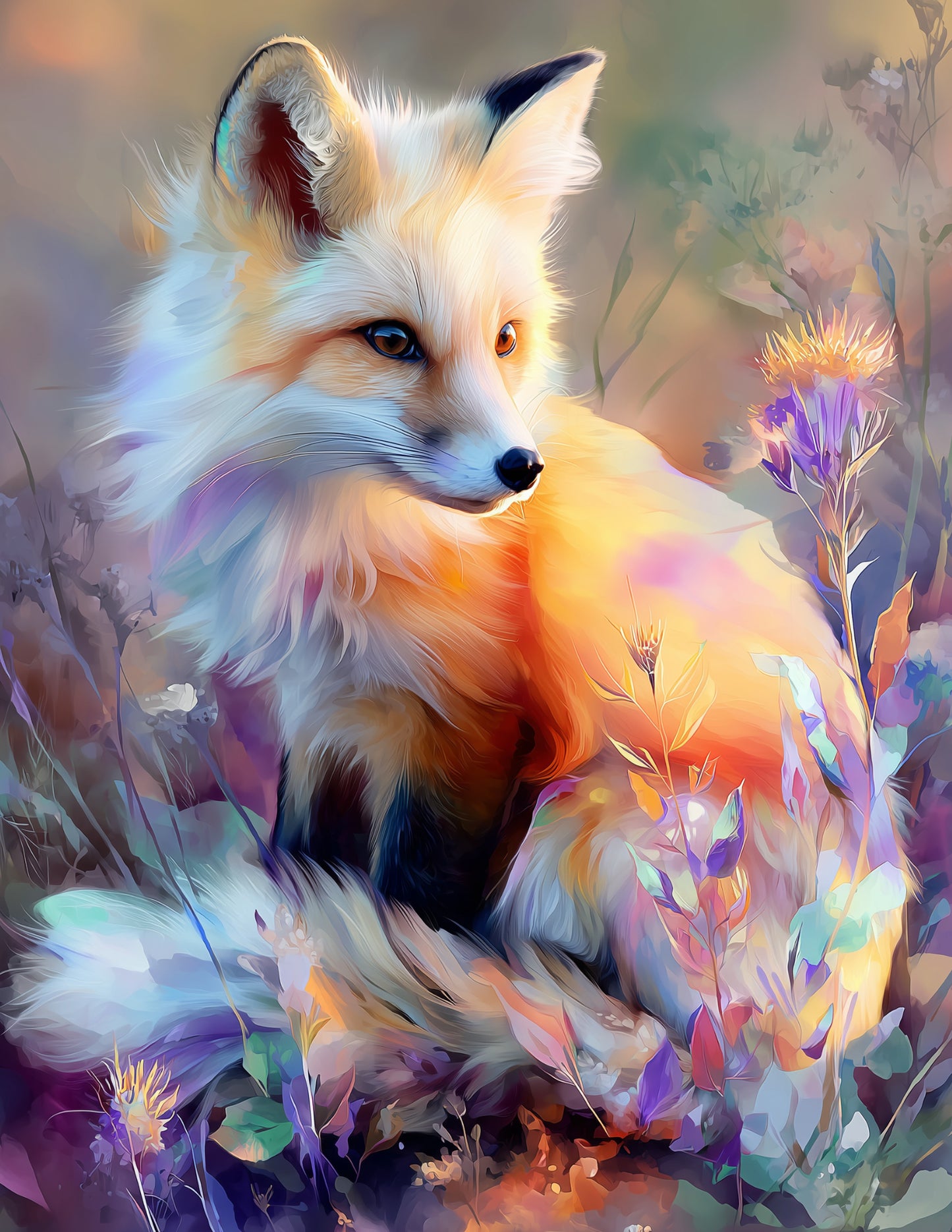Fox — Nursery Art, Ethereal Hues Digital Wall Art, 3 Sizes Included, Nursery Decor