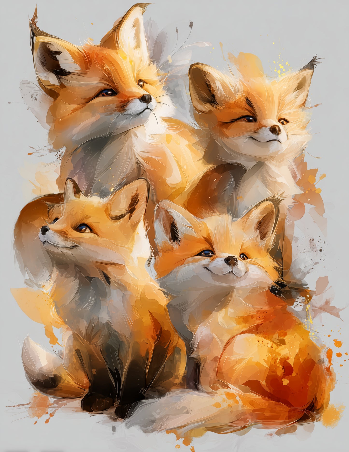 Fox — Nursery Pack Art, Subtle Transitions Digital Wall Art, 3 Sizes Included, Nursery Decor