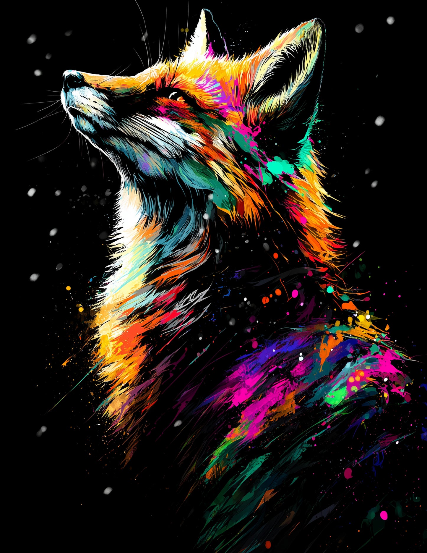 Fox — Pop Art, Bold Contrast Digital Wall Art, 3 Sizes Included, Living Room Decor