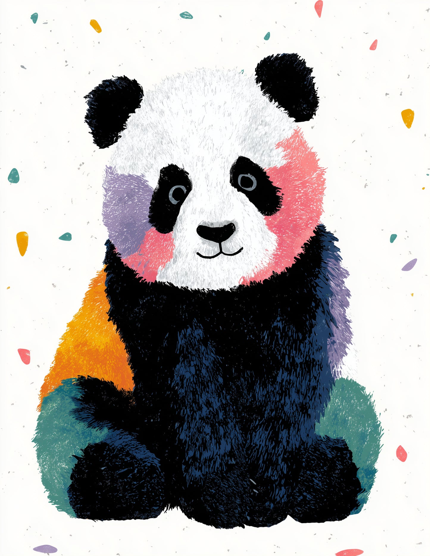 Giant Panda — Nursery Art, Balanced Tones Digital Wall Art, 3 Sizes Included, Nursery Decor