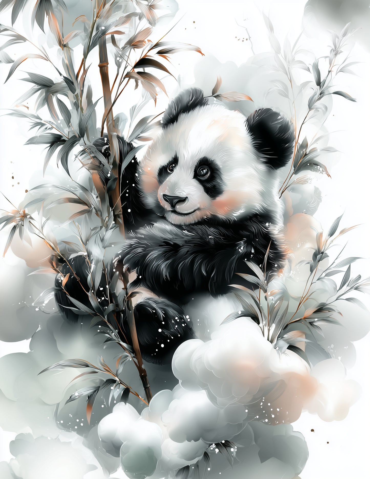 Giant Panda — Nursery Art, Serene Hues Digital Wall Art, 3 Sizes Included, Nursery Decor