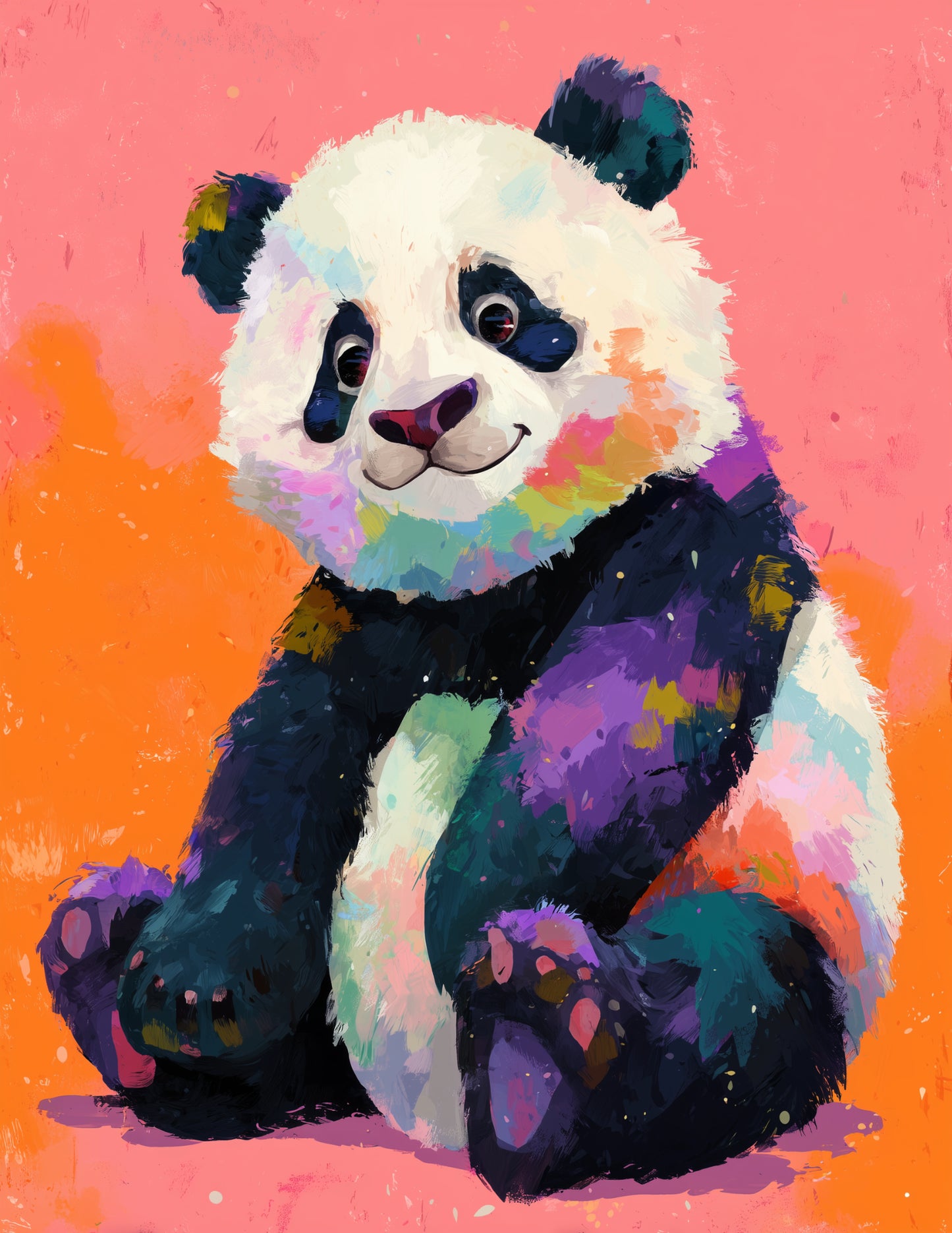 Giant Panda — Nursery Art, Soft Pastels Digital Wall Art, 3 Sizes Included, Nursery Decor