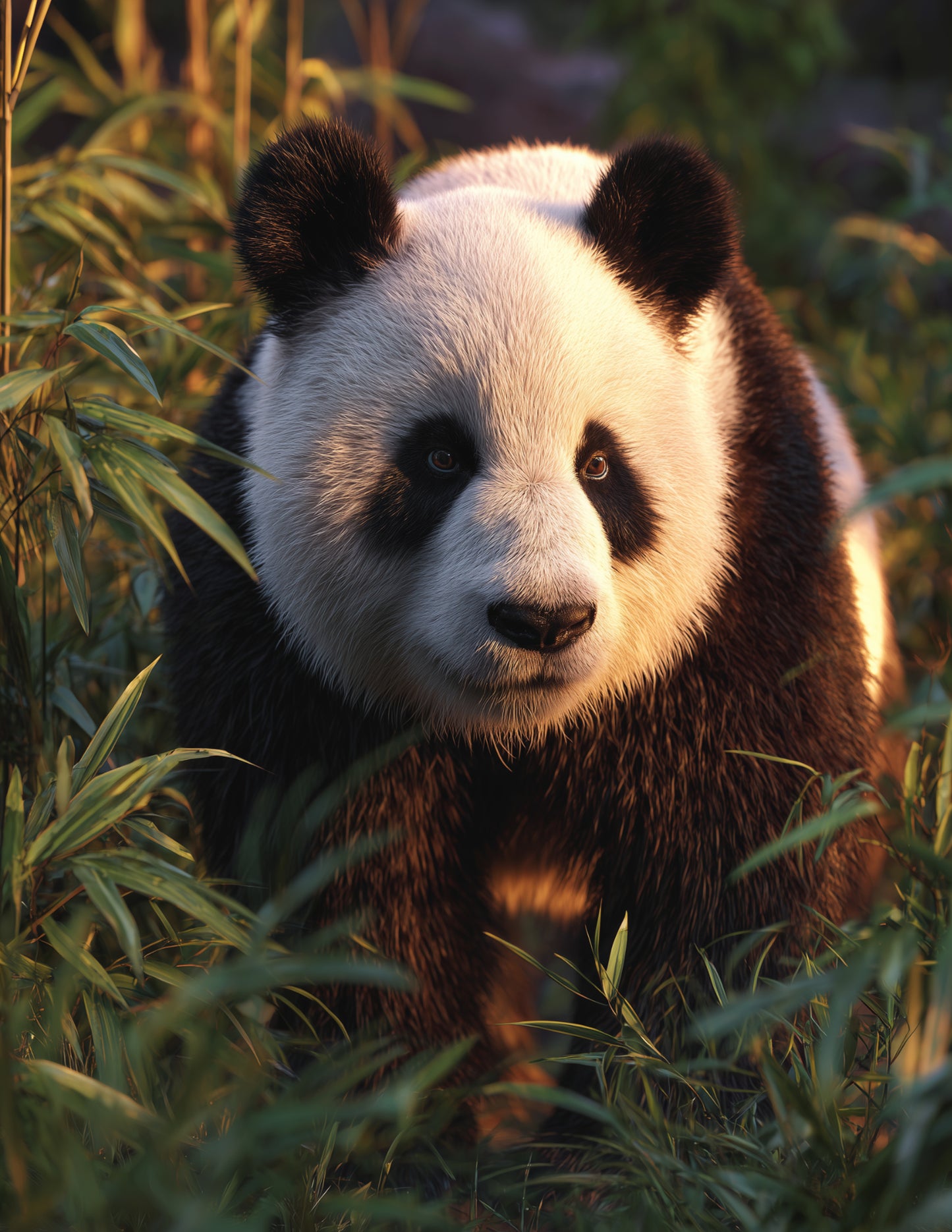 Giant Panda — Realistic Art, Layered Hues Digital Wall Art, 3 Sizes Included, Living Room Decor