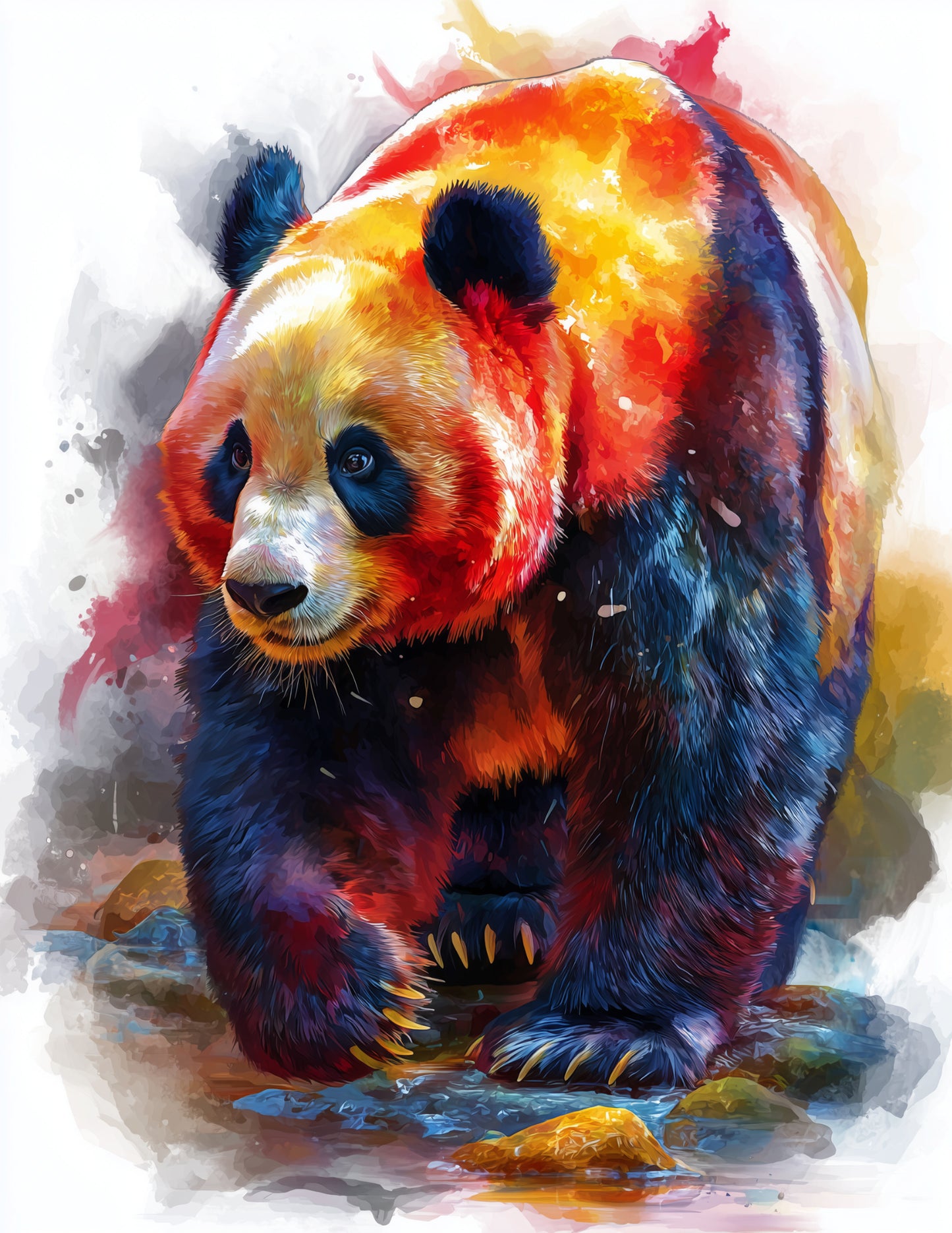 Giant Panda — Watercolor Art, Dreamy Tones Digital Wall Art, 3 Sizes Included, Living Room Decor