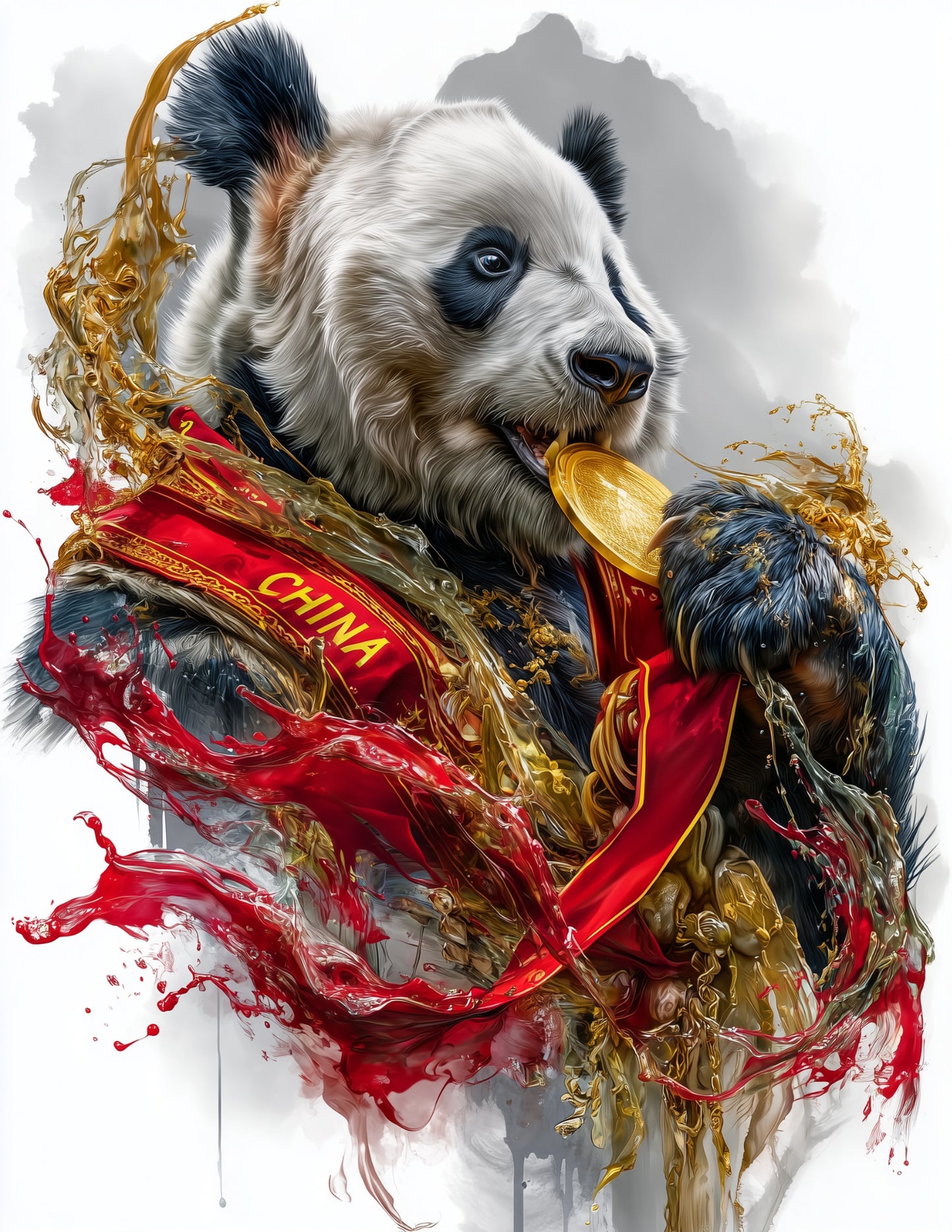 Giant Panda — Watercolor Personalized Art, Vibrant Palette Digital Wall Art, 3 Sizes Included, Living Room Decor