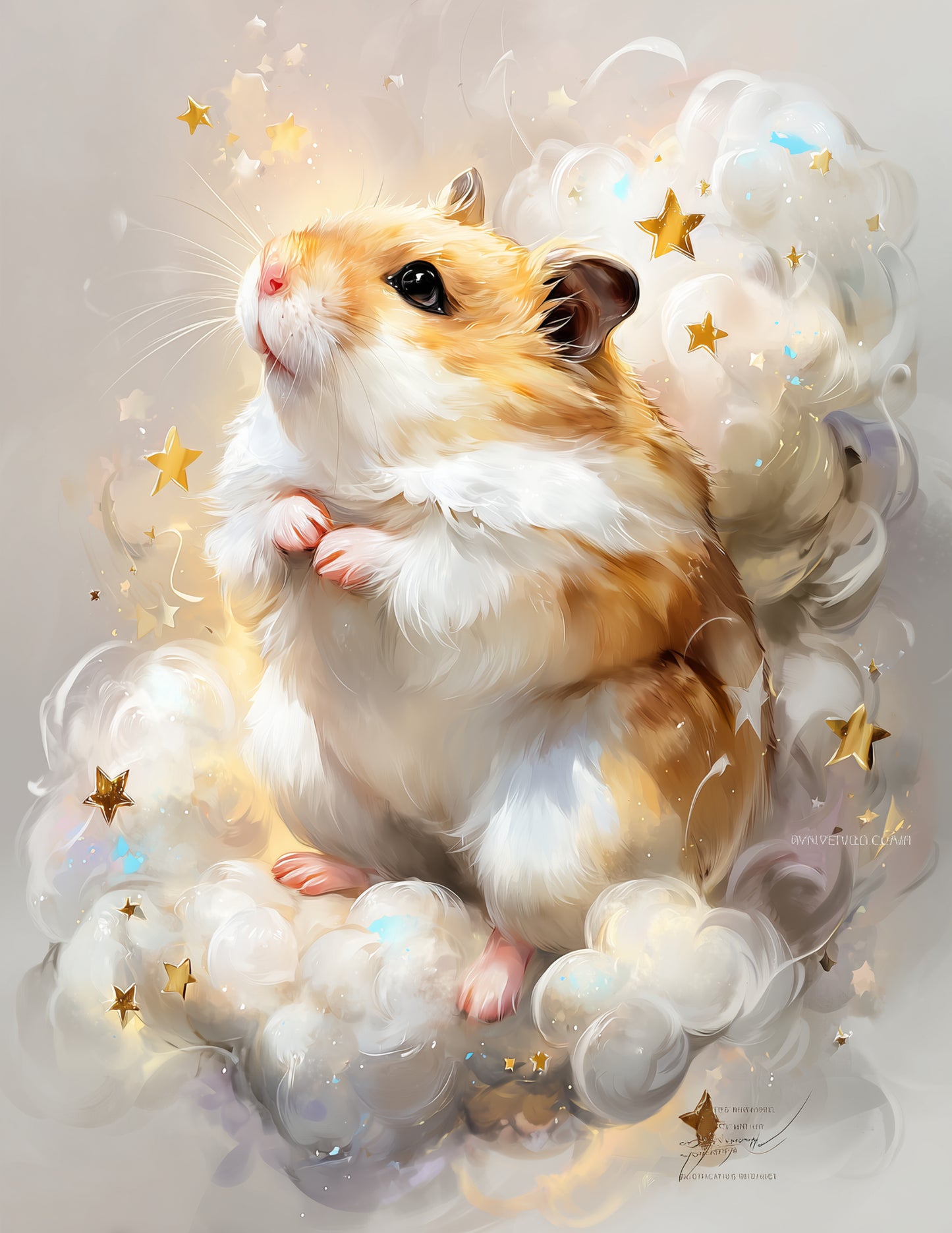 Hamster — Nursery Art, Quiet Pastels Digital Wall Art, 3 Sizes Included, Nursery Decor