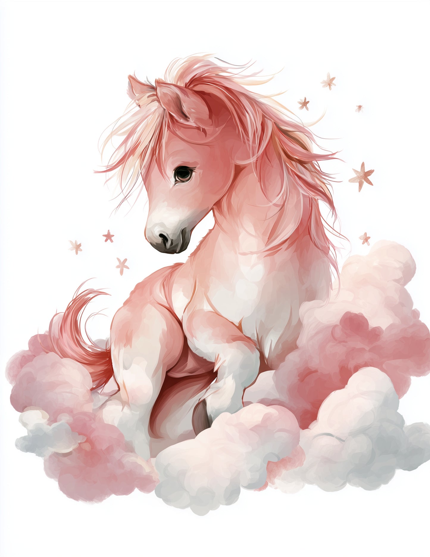 Horse — Nursery Art, Gentle Palette Digital Wall Art, 3 Sizes Included, Nursery Decor