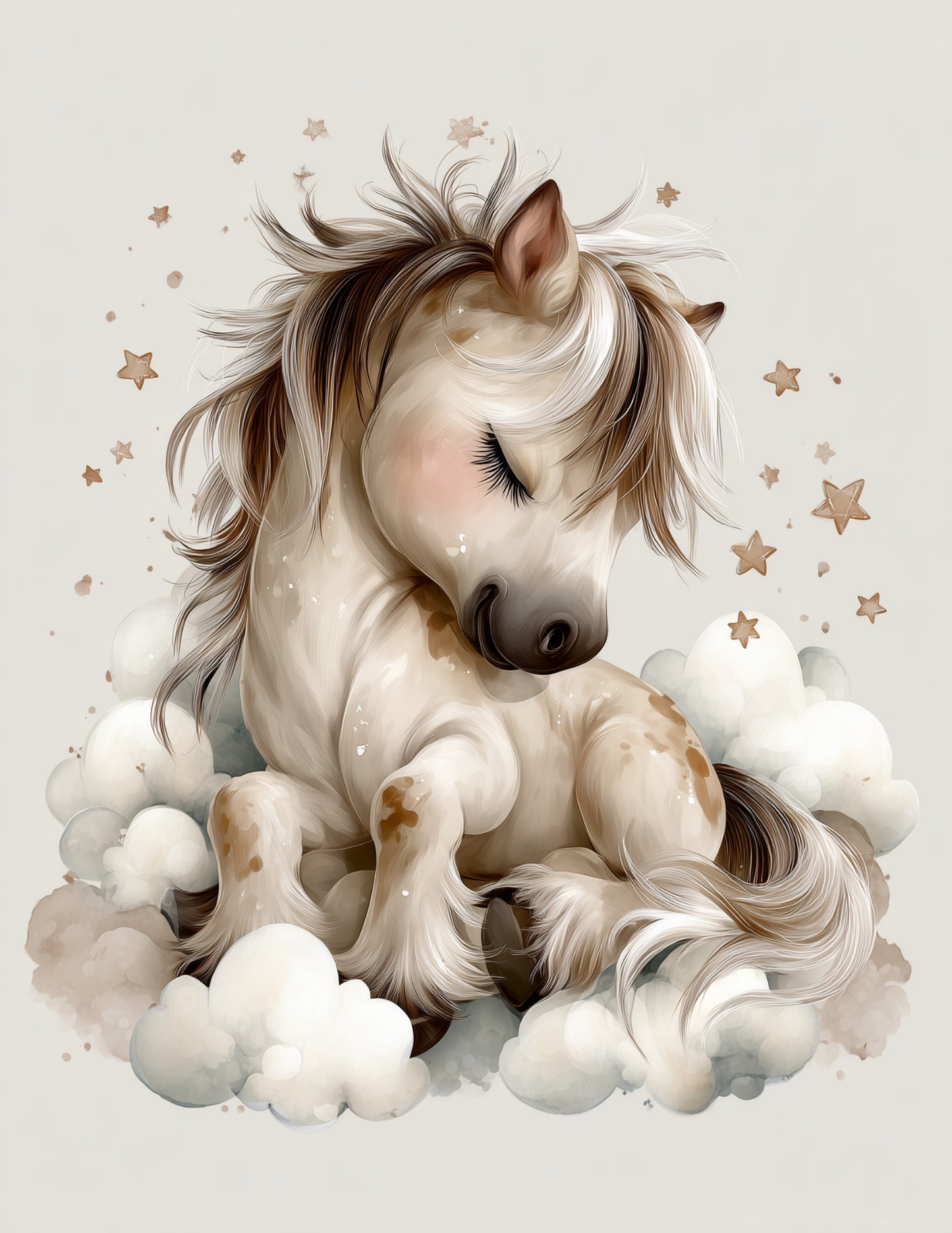 Horse — Nursery Art, Soft Tones Digital Wall Art, 3 Sizes Included, Nursery Decor