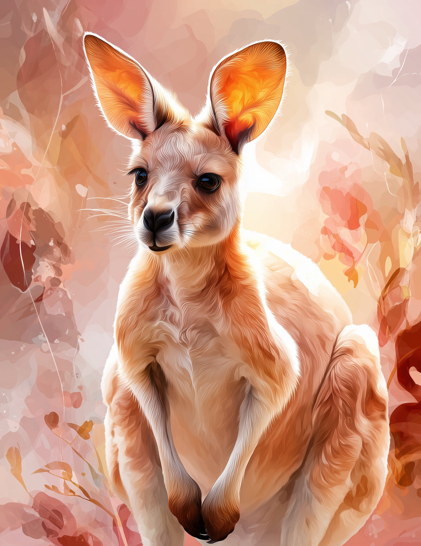 Kangaroo — Nursery Art, Soft Pastels Digital Wall Art, 3 Sizes Included, Nursery Decor
