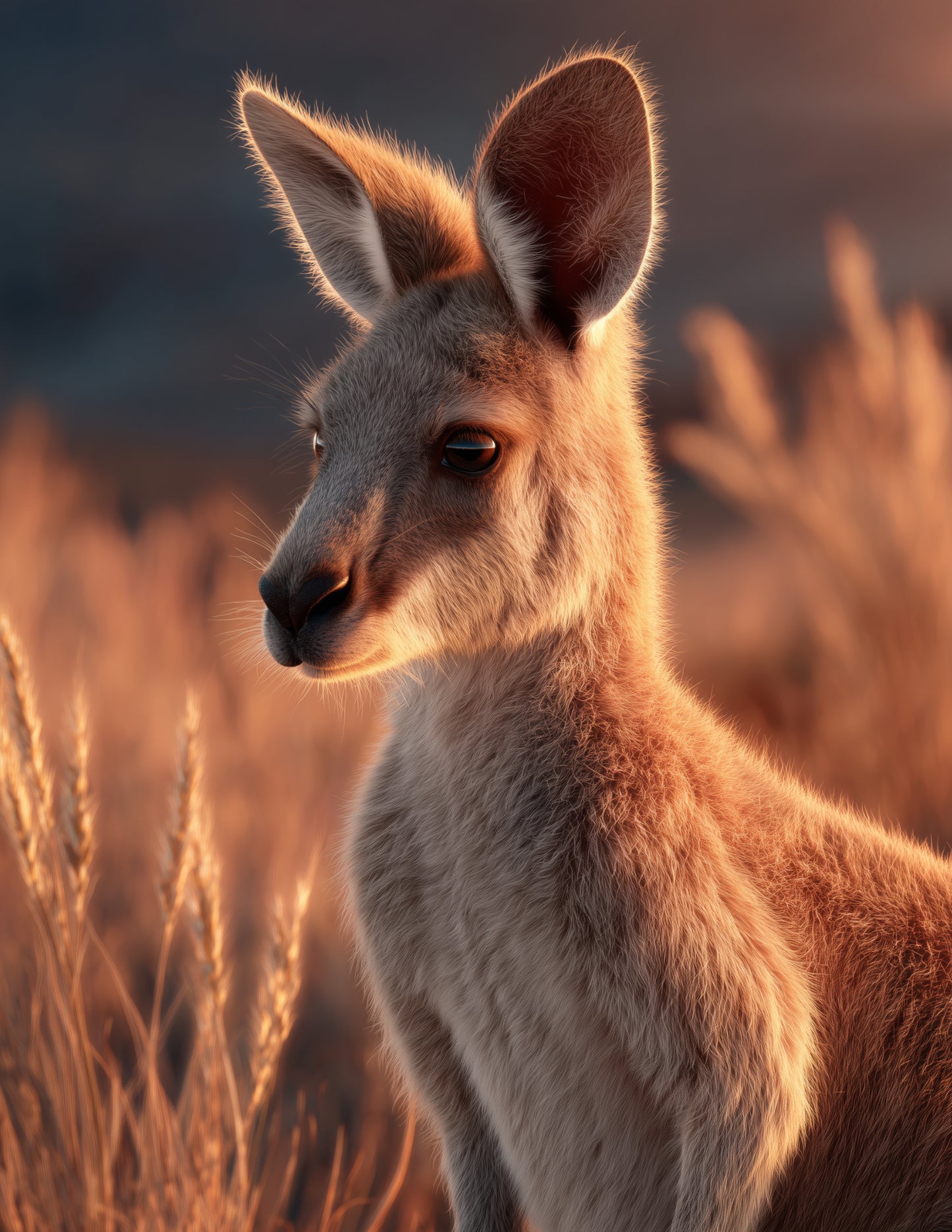 Kangaroo — Realistic Art, Serene Palette Digital Wall Art, 3 Sizes Included, Living Room Decor