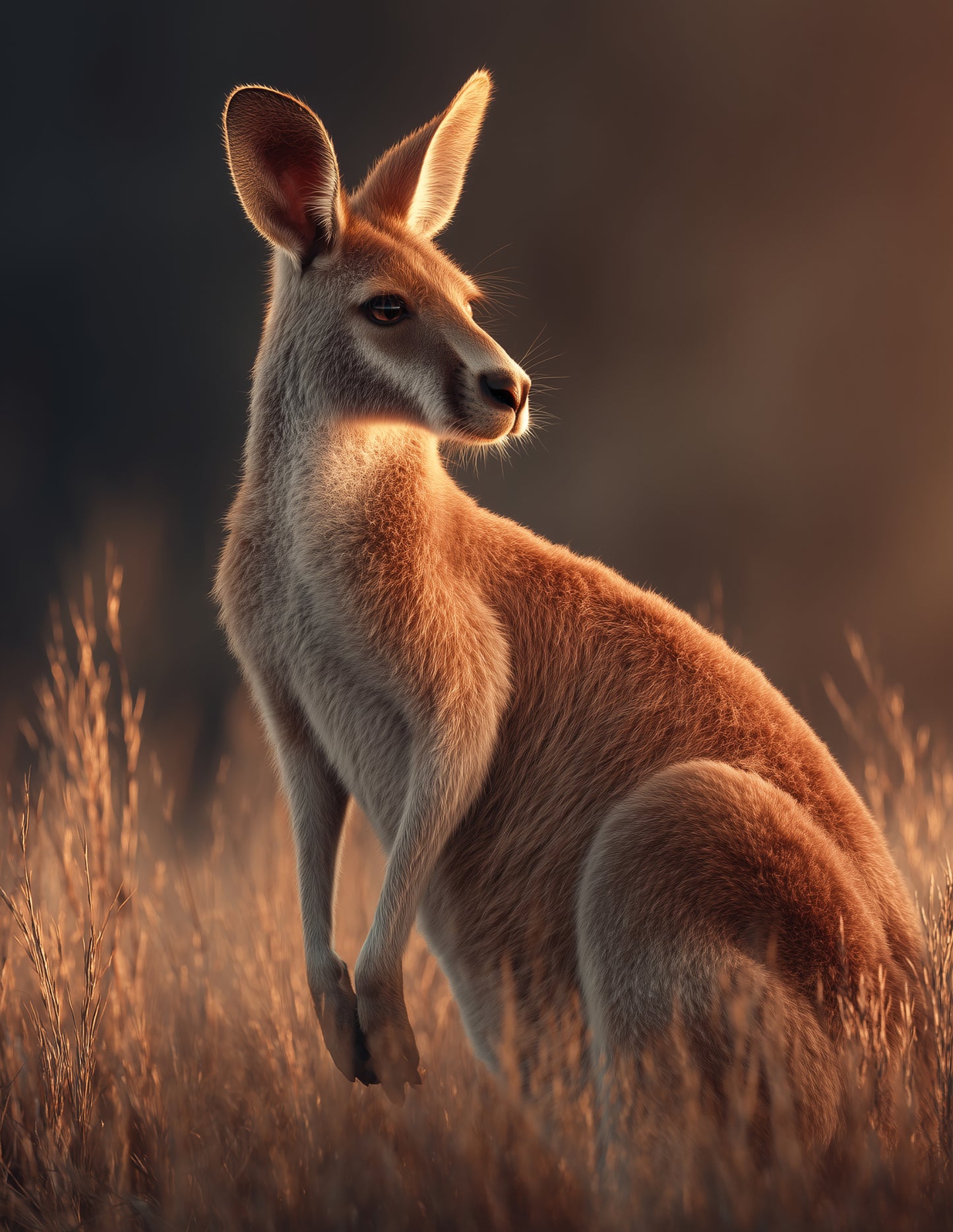Kangaroo — Realistic Art, Subtle Transitions Digital Wall Art, 3 Sizes Included, Living Room Decor